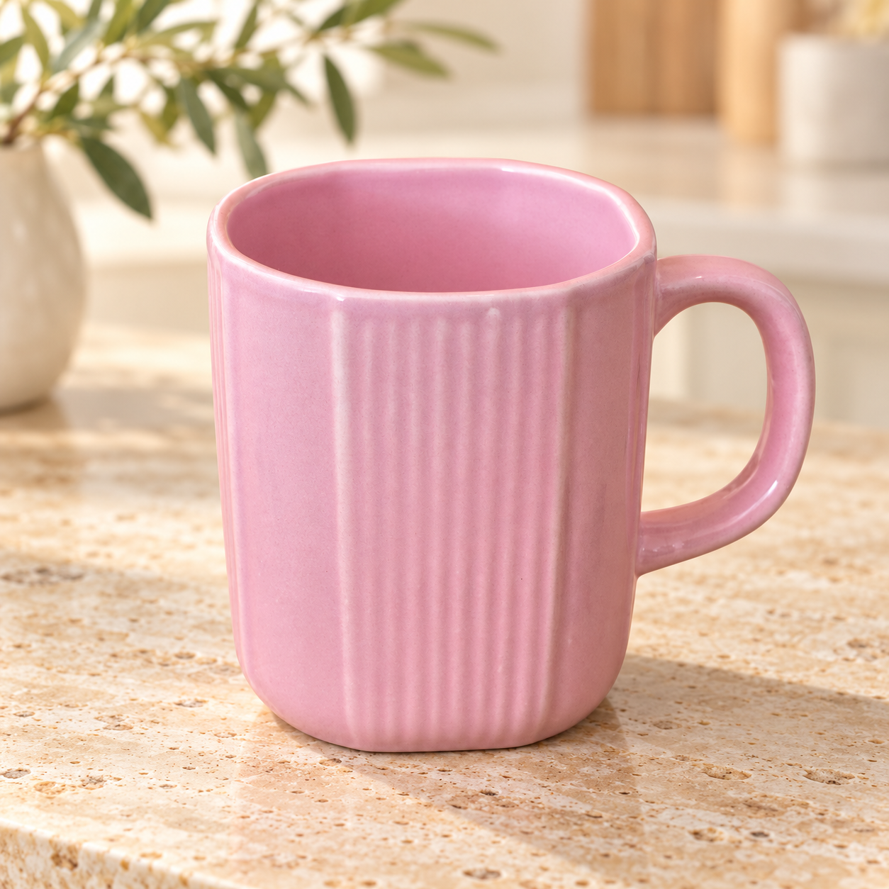 Kunhar Ceramic Coffee Mugs - 1 Piece, Orchid, 300ml