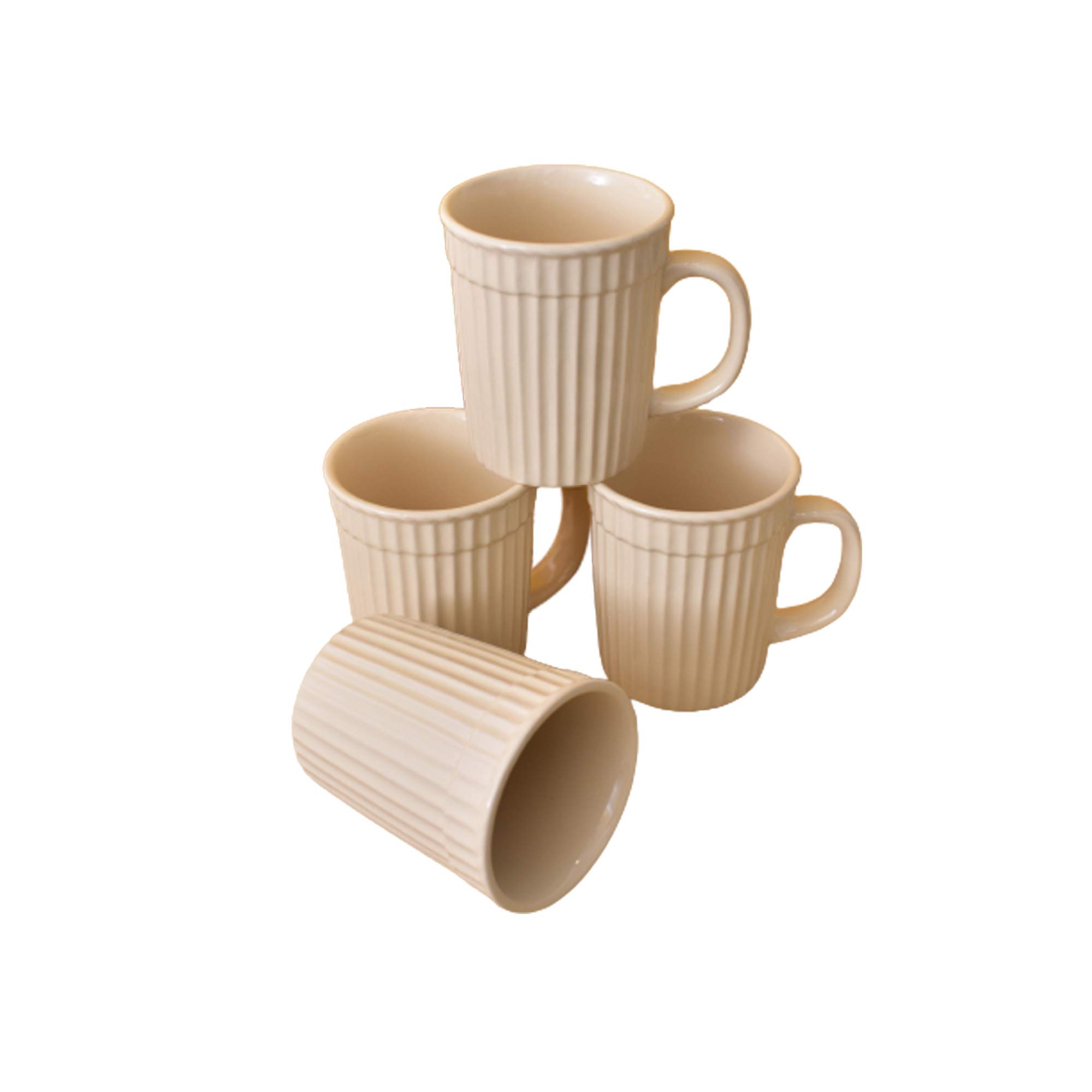 Kunhar Ceramic Coffee Mugs - 4 Piece, Wheat, 290ml - Image 2
