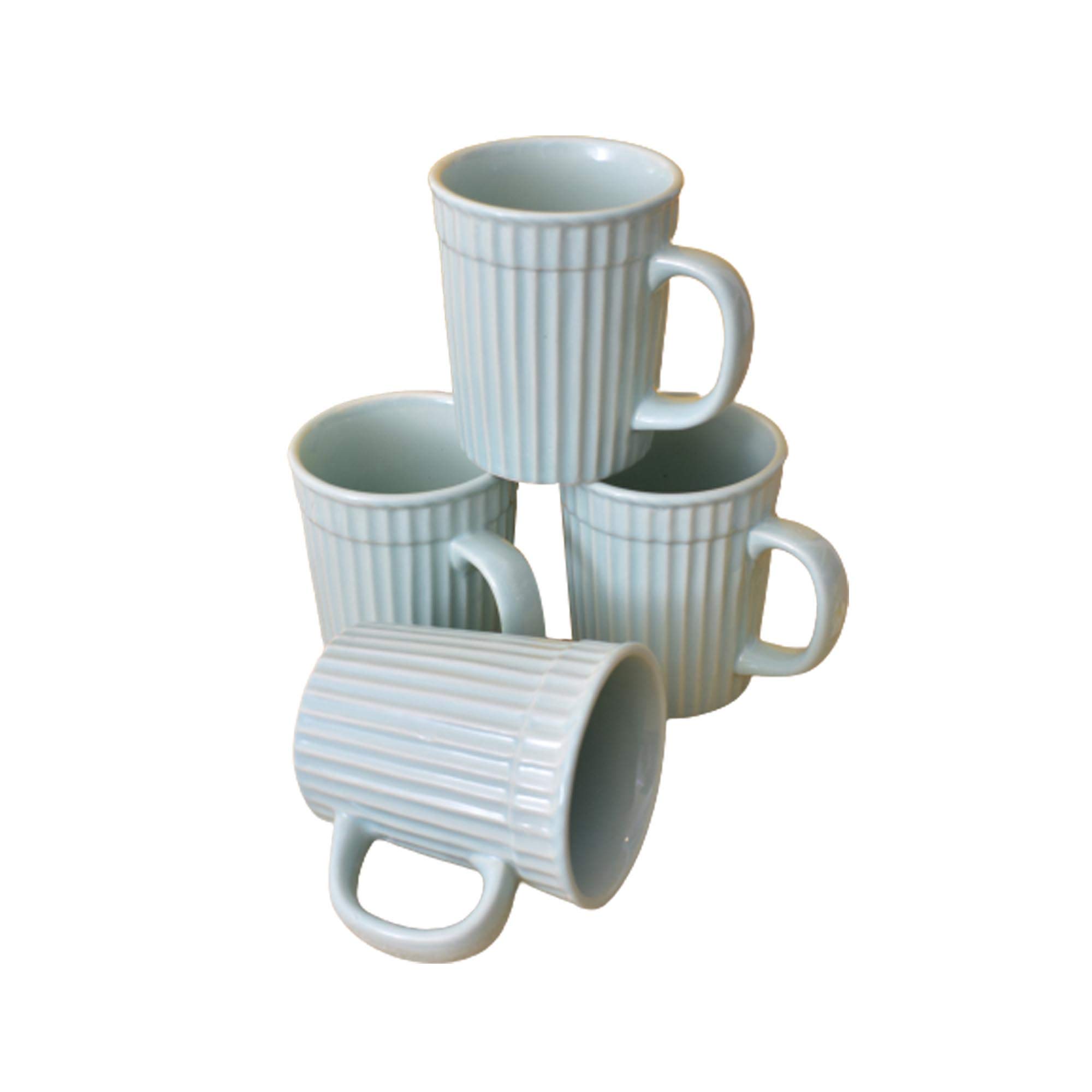 Kunhar Ceramic Coffee Mugs - 4 Piece, Cadet Blue, 290ml - Image 2