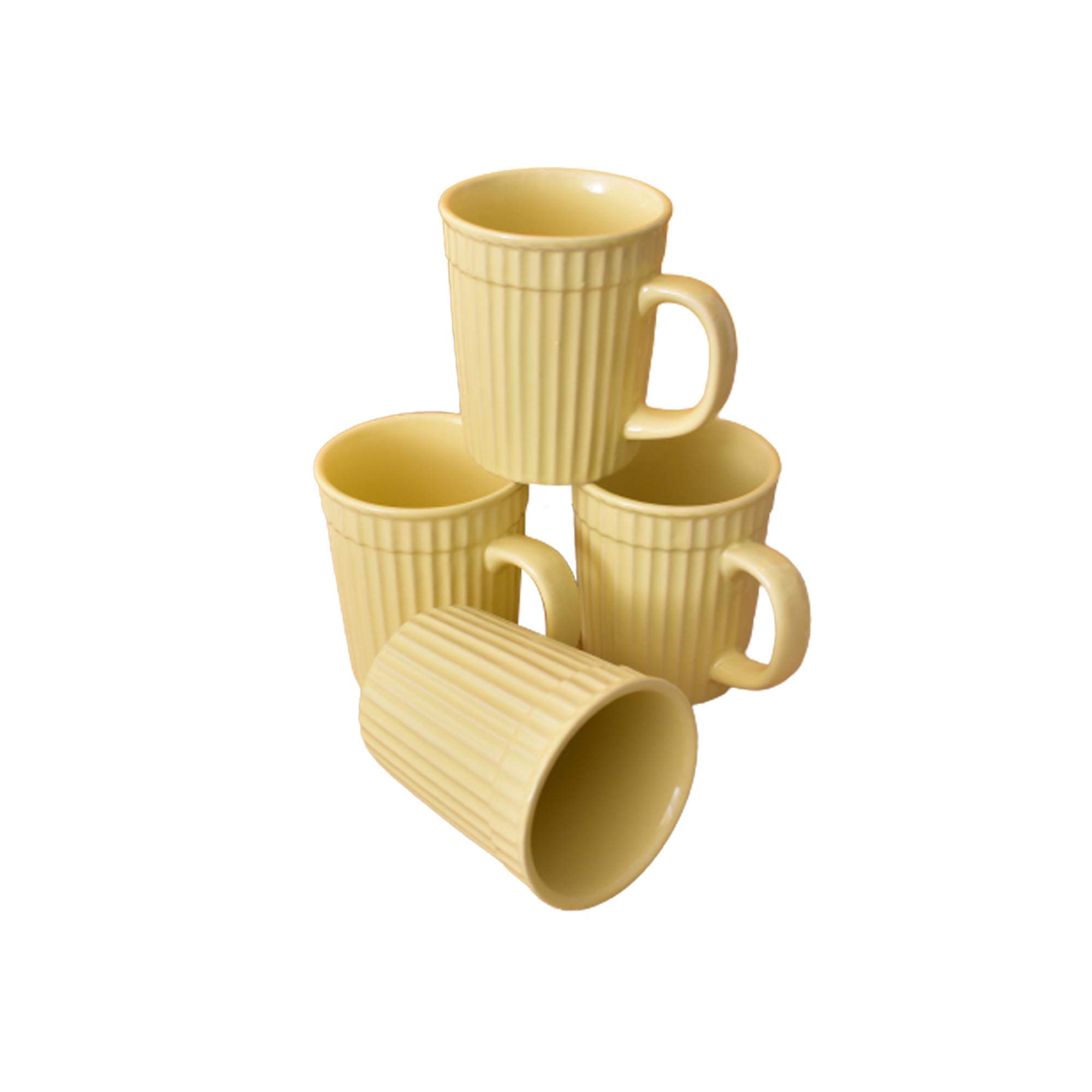 Kunhar Ceramic Coffee Mugs - 4 Piece, Lemon, 290ml - Image 2