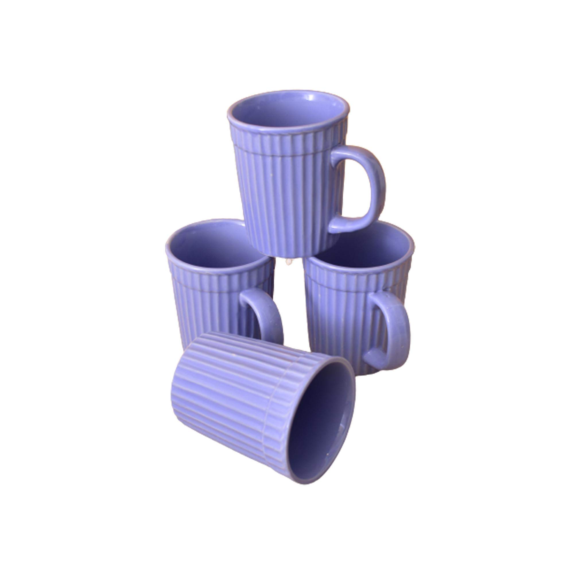 Kunhar Ceramic Coffee Mugs - 4 Piece, Cornflower Blue, 290ml - Image 2