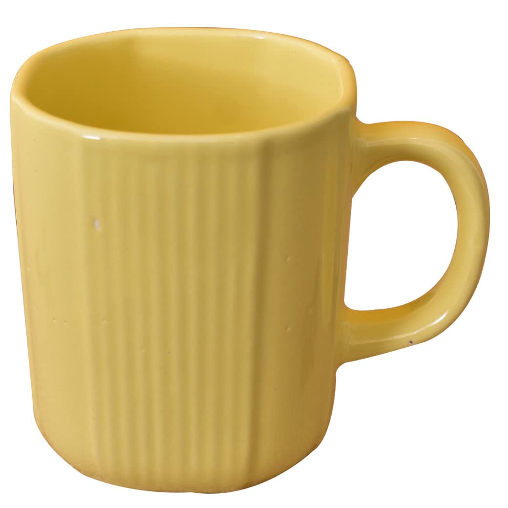Kunhar Ceramic Coffee Mugs - 4 Piece, Lemon, 300ml - Image 3