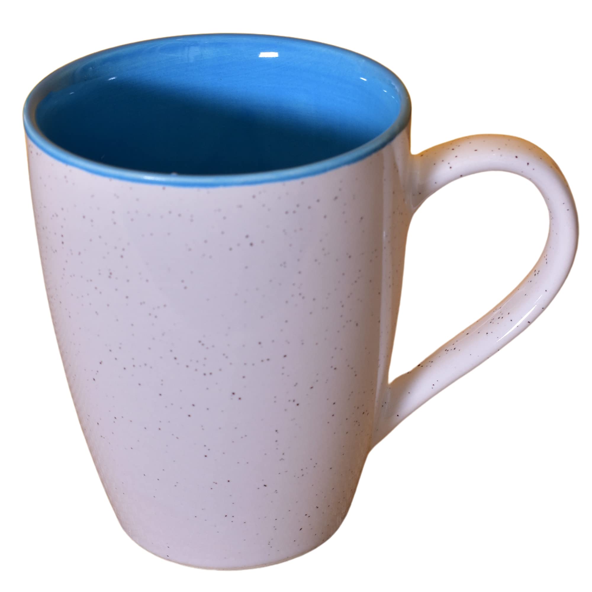Kunhar Ceramic Milk Mug, Coffee Mug - 2 Pieces, White Blue, 350ml - Image 3