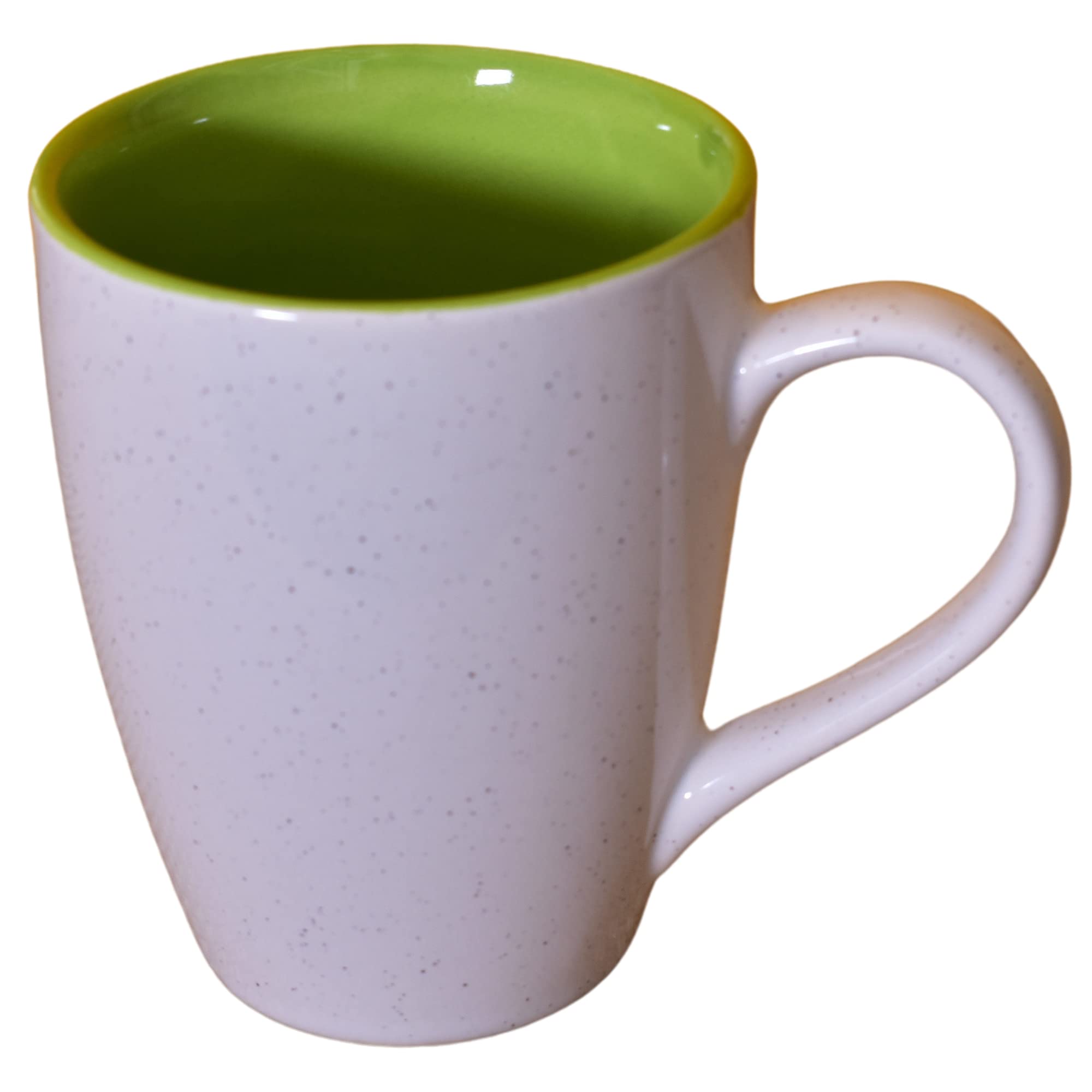 Kunhar Ceramic Milk Mug, Coffee Mug - 1 Piece, White Light Olive Green, 350ml - Image 2