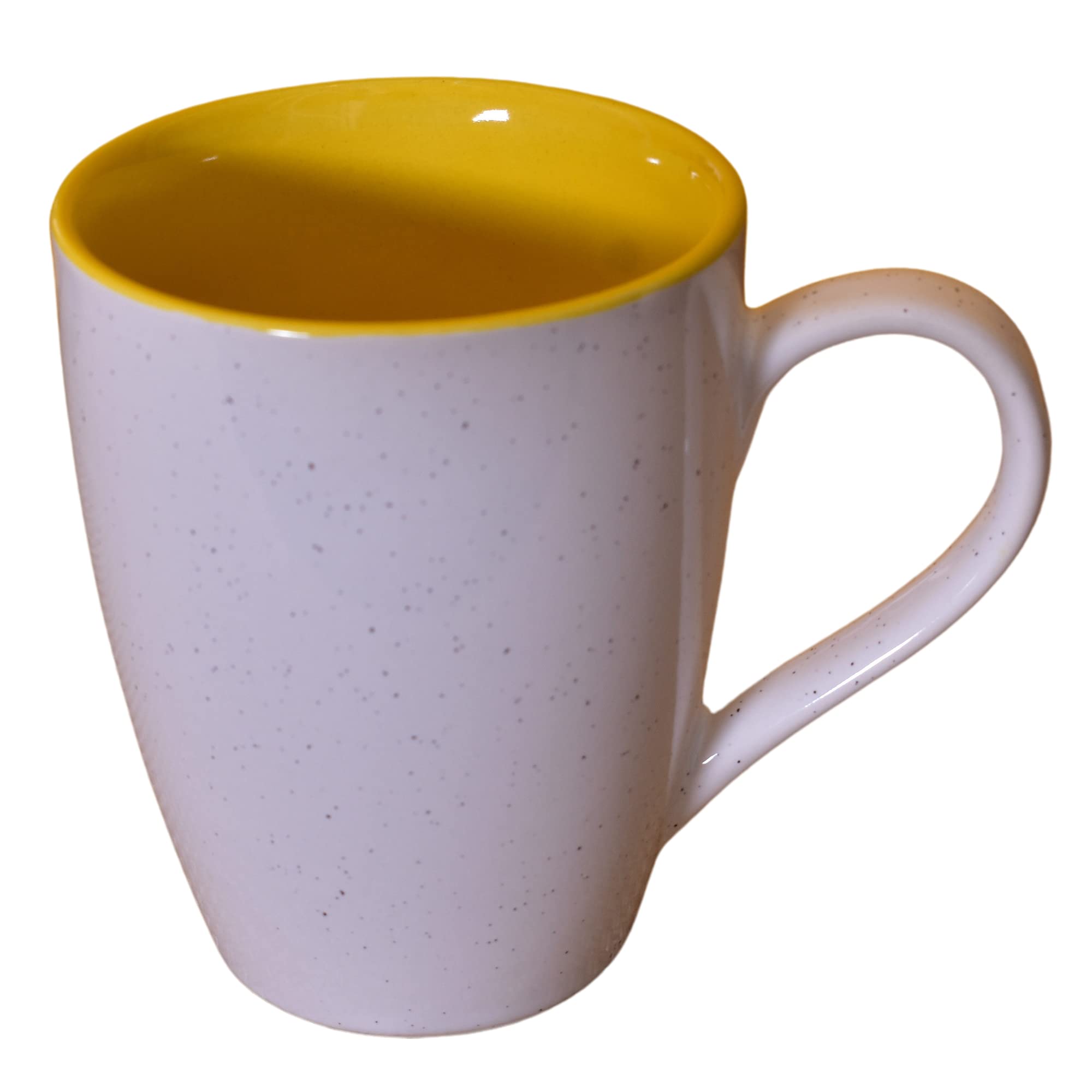 Kunhar Ceramic Milk Mug, Coffee Mug - 2 Pieces, White Yellow, 350ml - Image 3