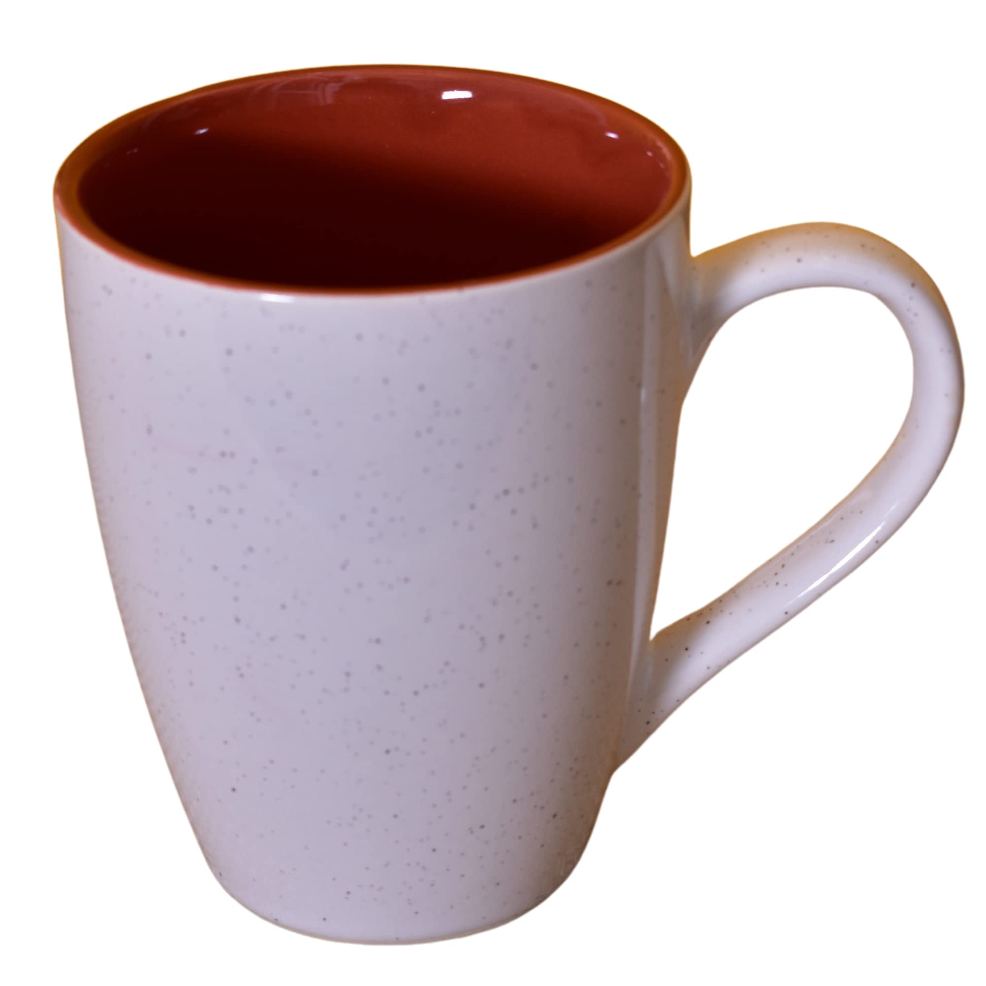 Kunhar Ceramic Milk Mug, Coffee Mug - 2 Pieces, White Falu Red, 350ml - Image 3