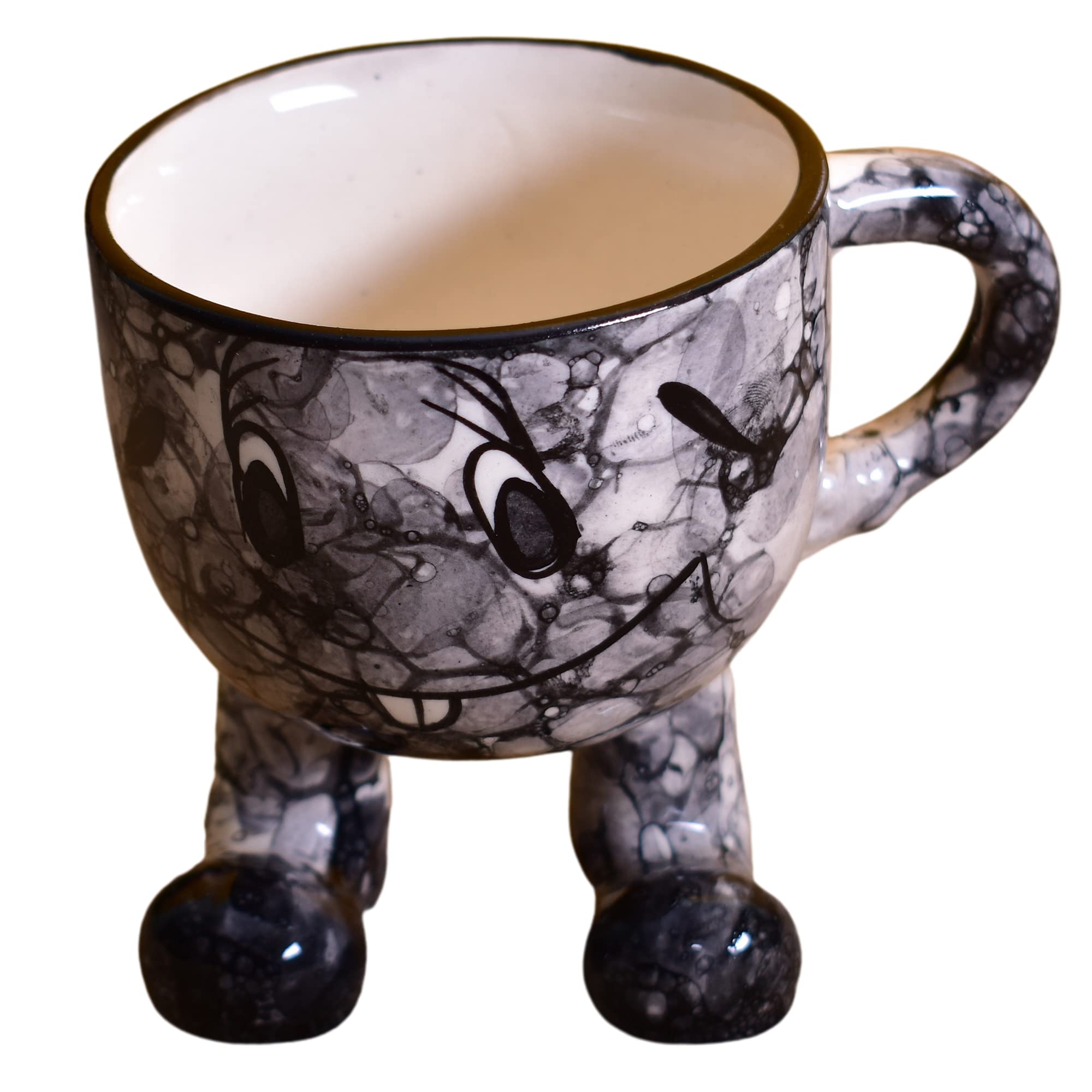 Kunhar Ceramic Milk Mug, Coffee Mug - 2 Pieces, Black Luster, 200ml - Image 3