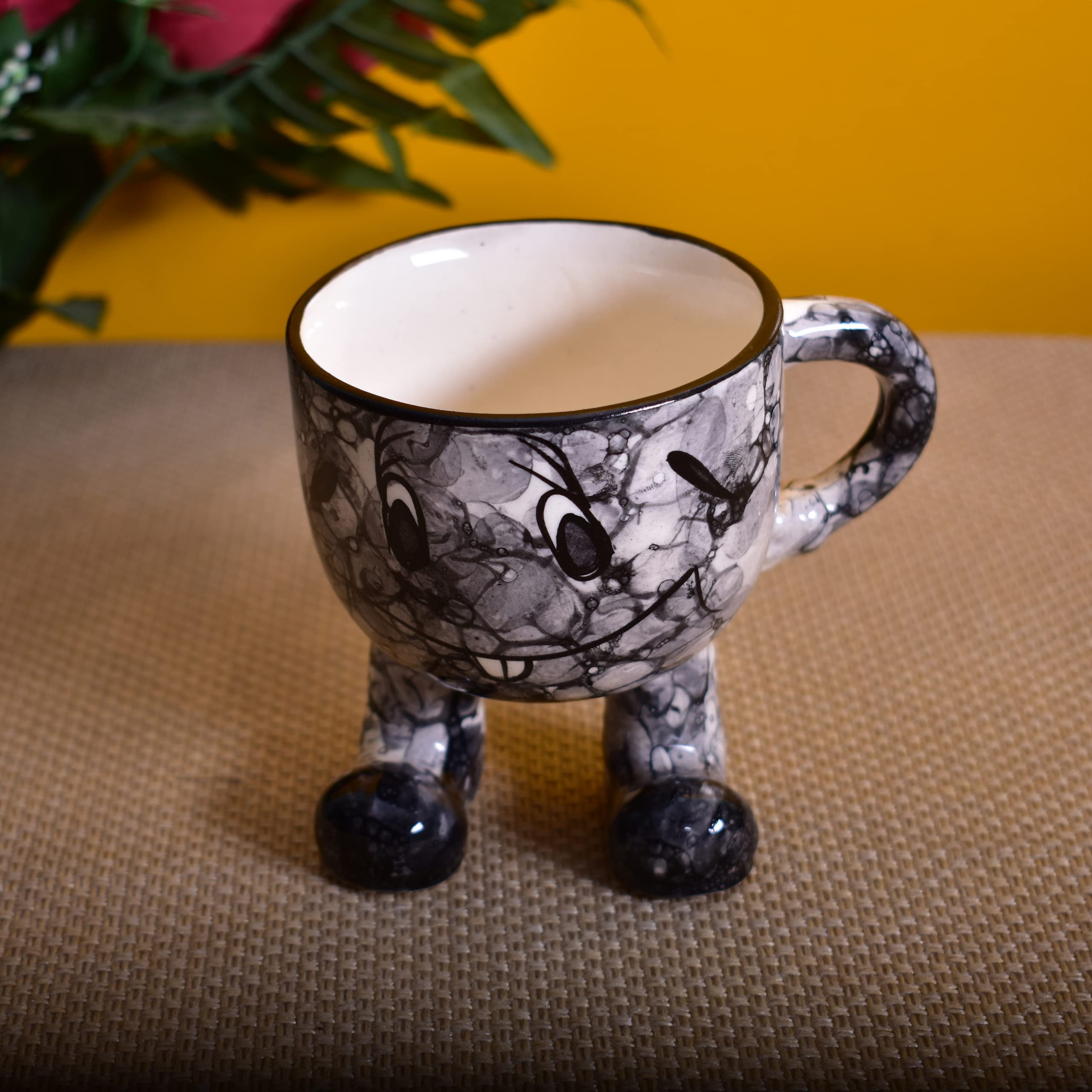 Kunhar Ceramic Milk Mug, Coffee Mug - 2 Pieces, Black Luster, 200ml - Image 4