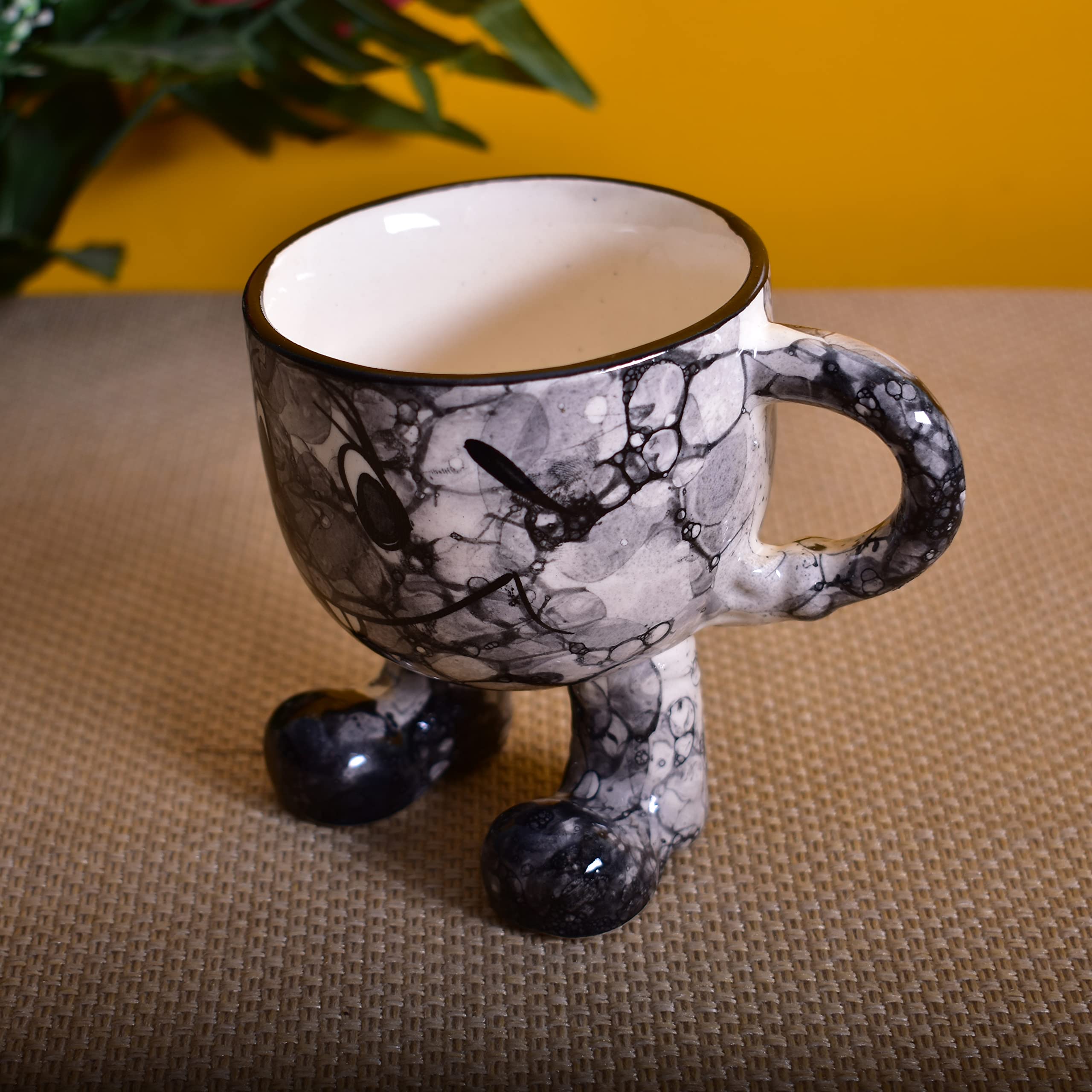 Kunhar Ceramic Milk Mug, Coffee Mug - 2 Pieces, Black Luster, 200ml - Image 6
