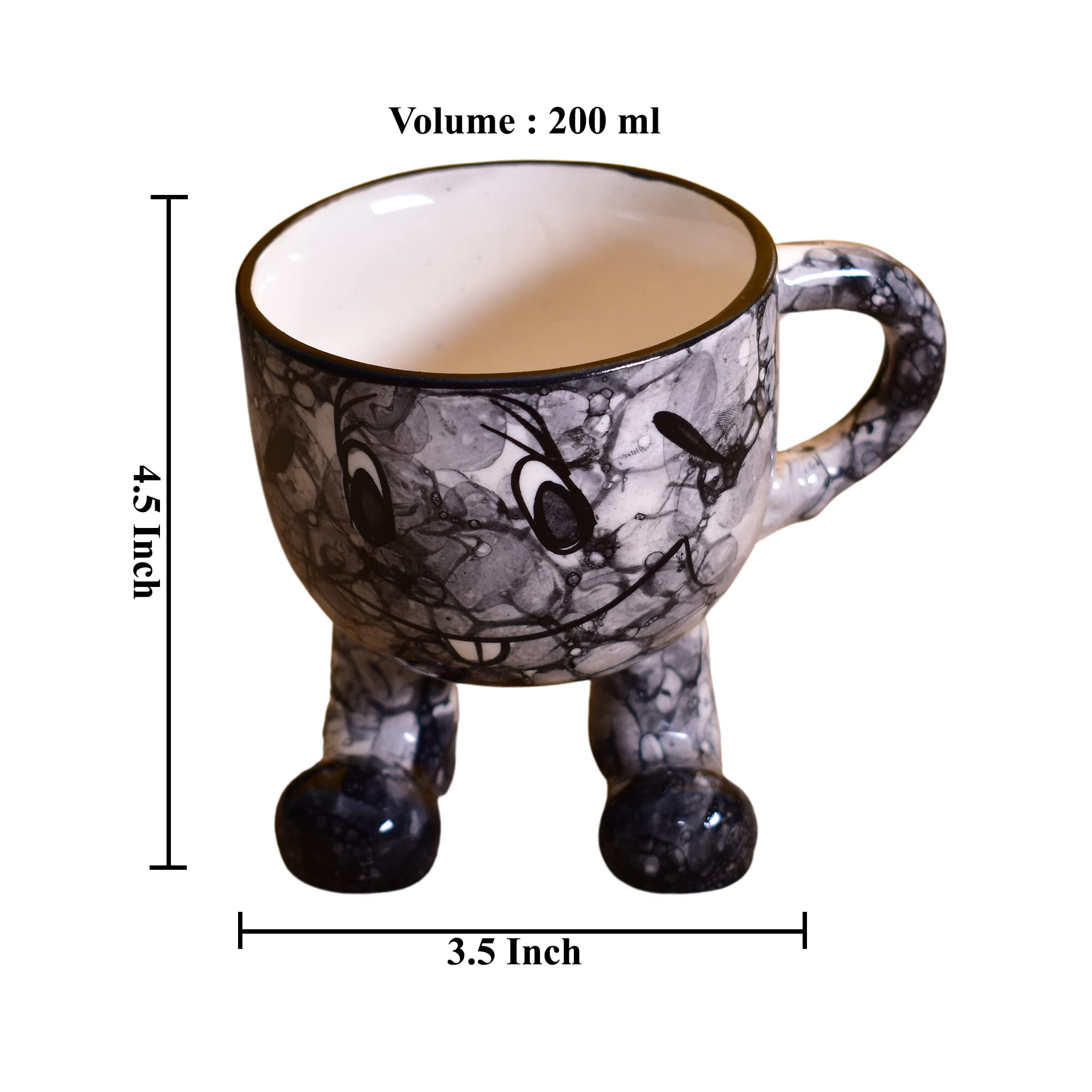 Kunhar Ceramic Milk Mug, Coffee Mug - 1 Piece, Black Luster, 200ml - Image 4