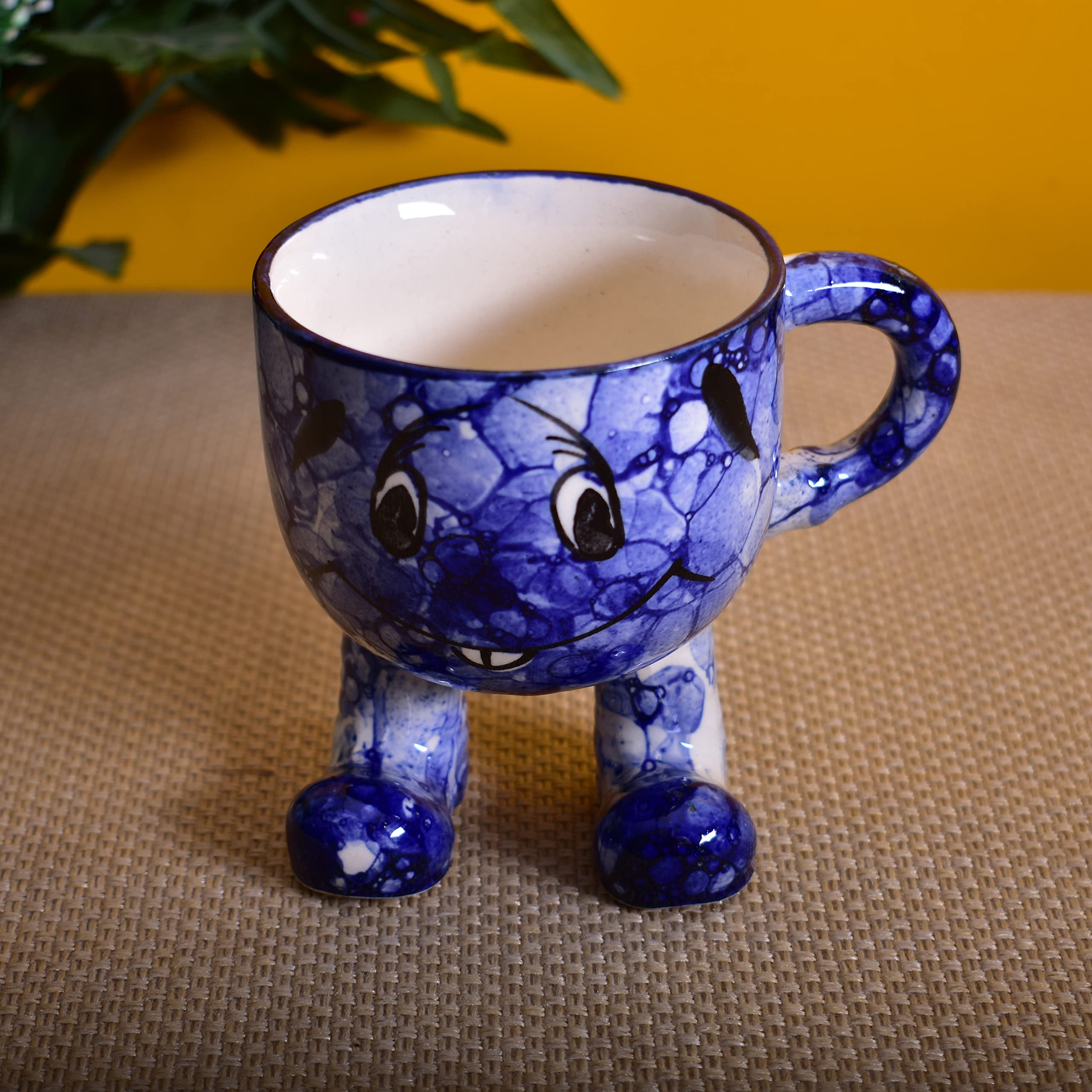 Kunhar Ceramic Milk Mug, Coffee Mug - 2 Pieces, Blue Luster, 200ml - Image 4