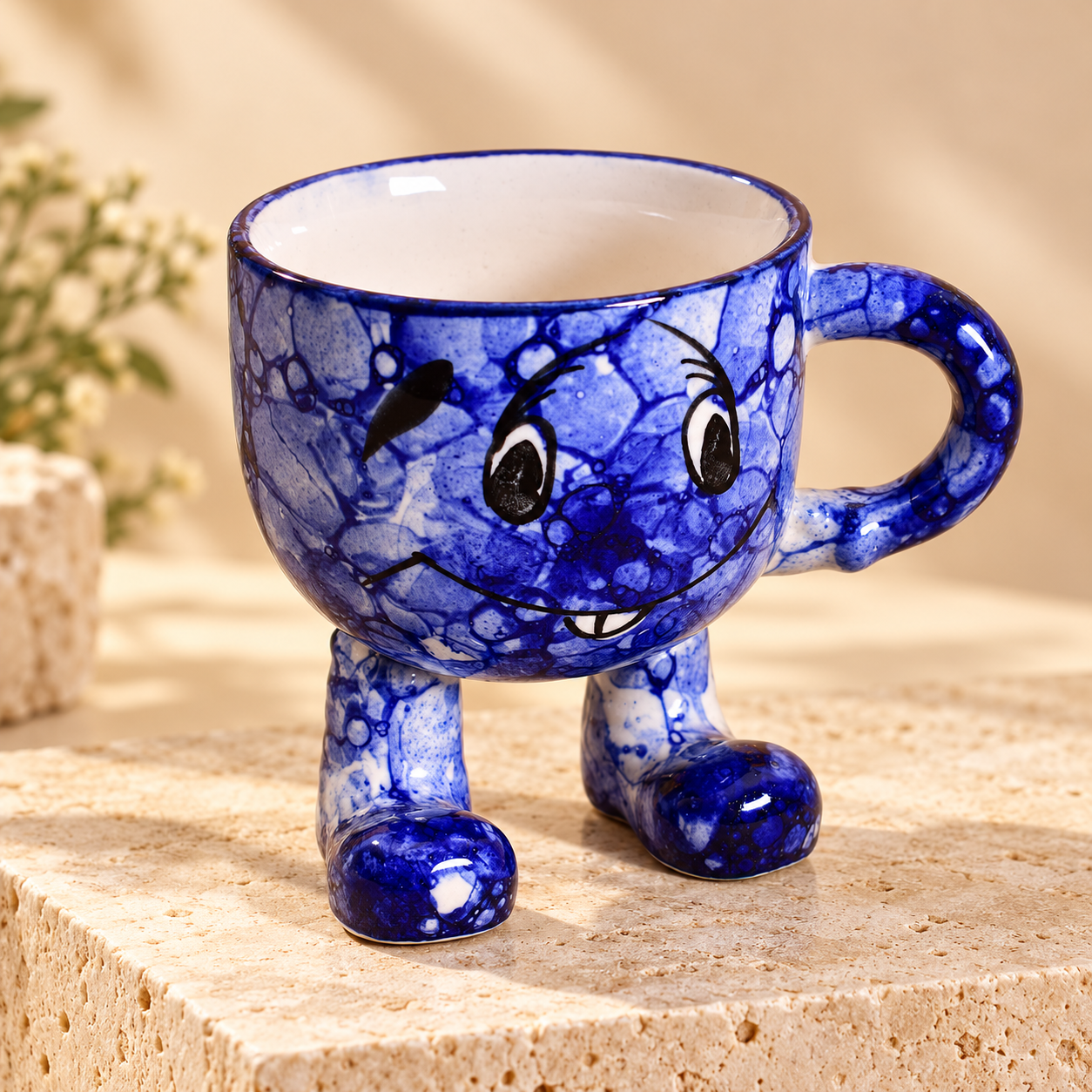 Kunhar Ceramic Milk Mug, Coffee Mug - 1 Piece, Blue Luster, 200ml