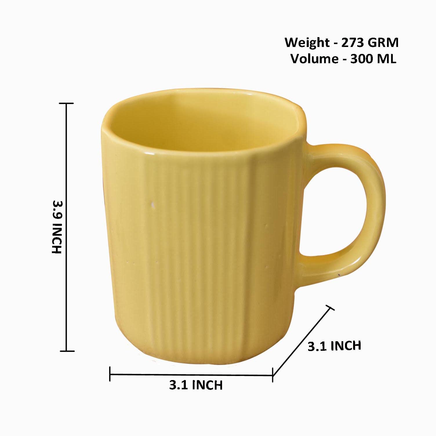 Kunhar Ceramic Coffee Mug - 6 Pieces, Multicolor, 300ml - Image 2