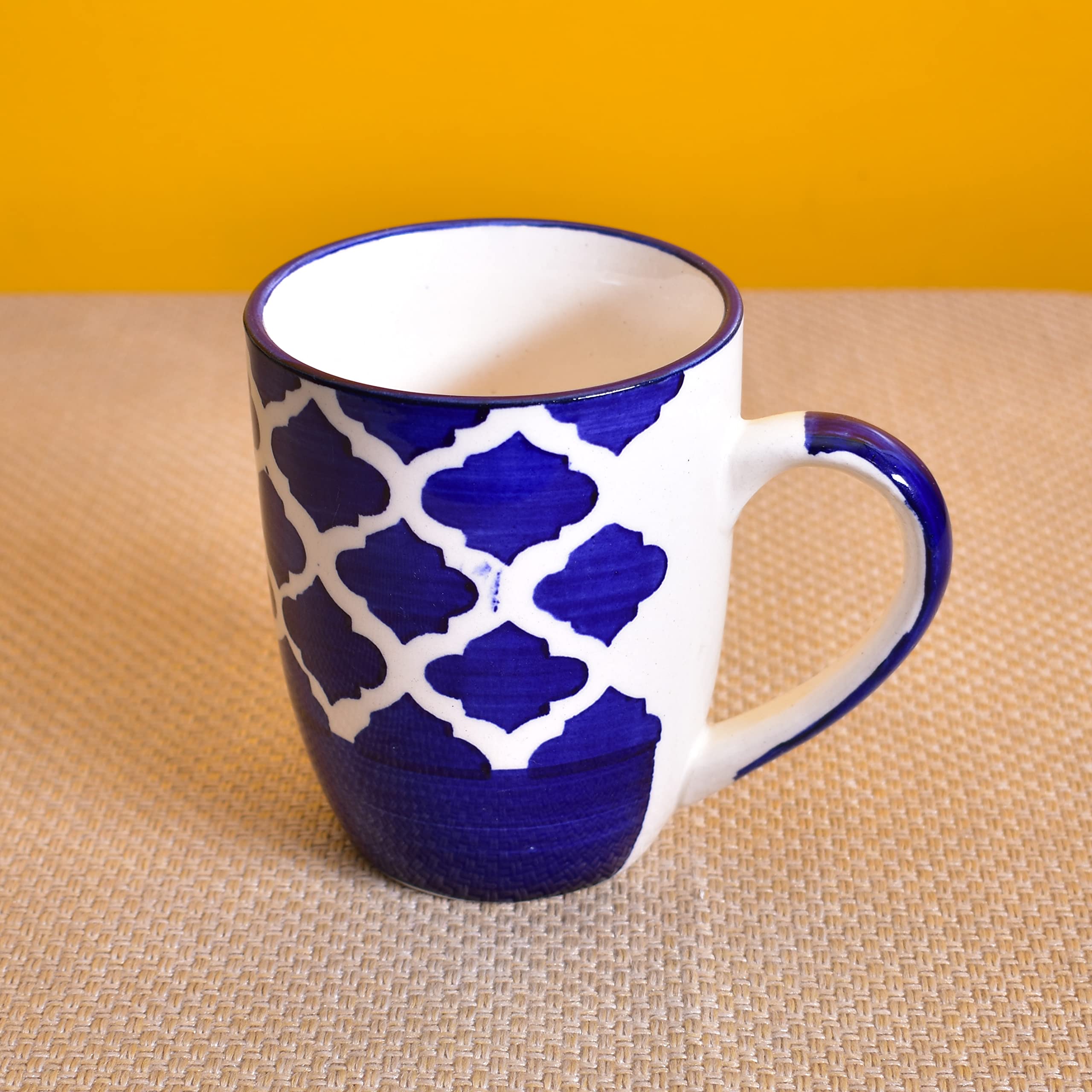 Kunhar Ceramic Milk Mug, Coffee Mug - 2 Pieces, Blue Chidi, 350 ml - Image 3