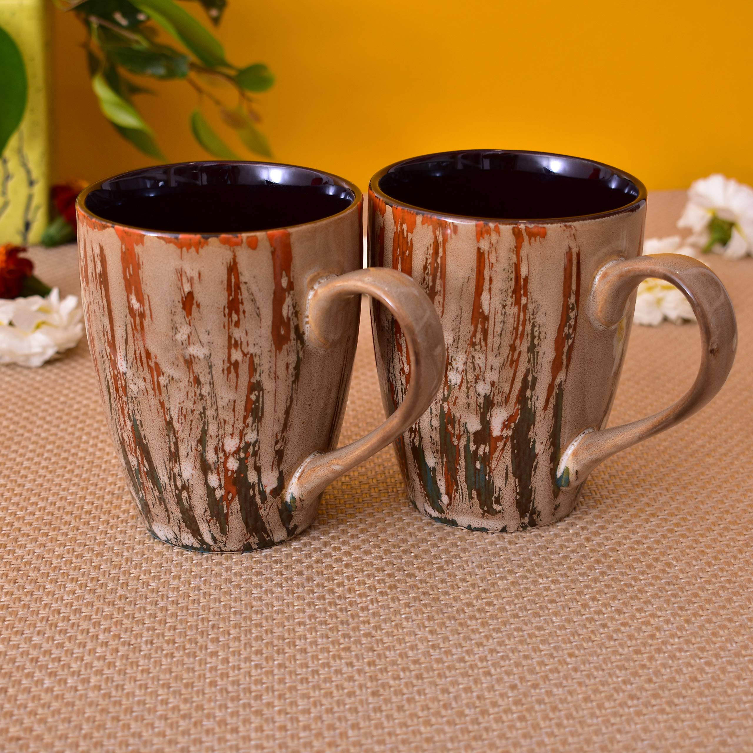 Kunhar Ceramic Coffee Mug - 2 Pieces, French Beige, 300ml - Image 3