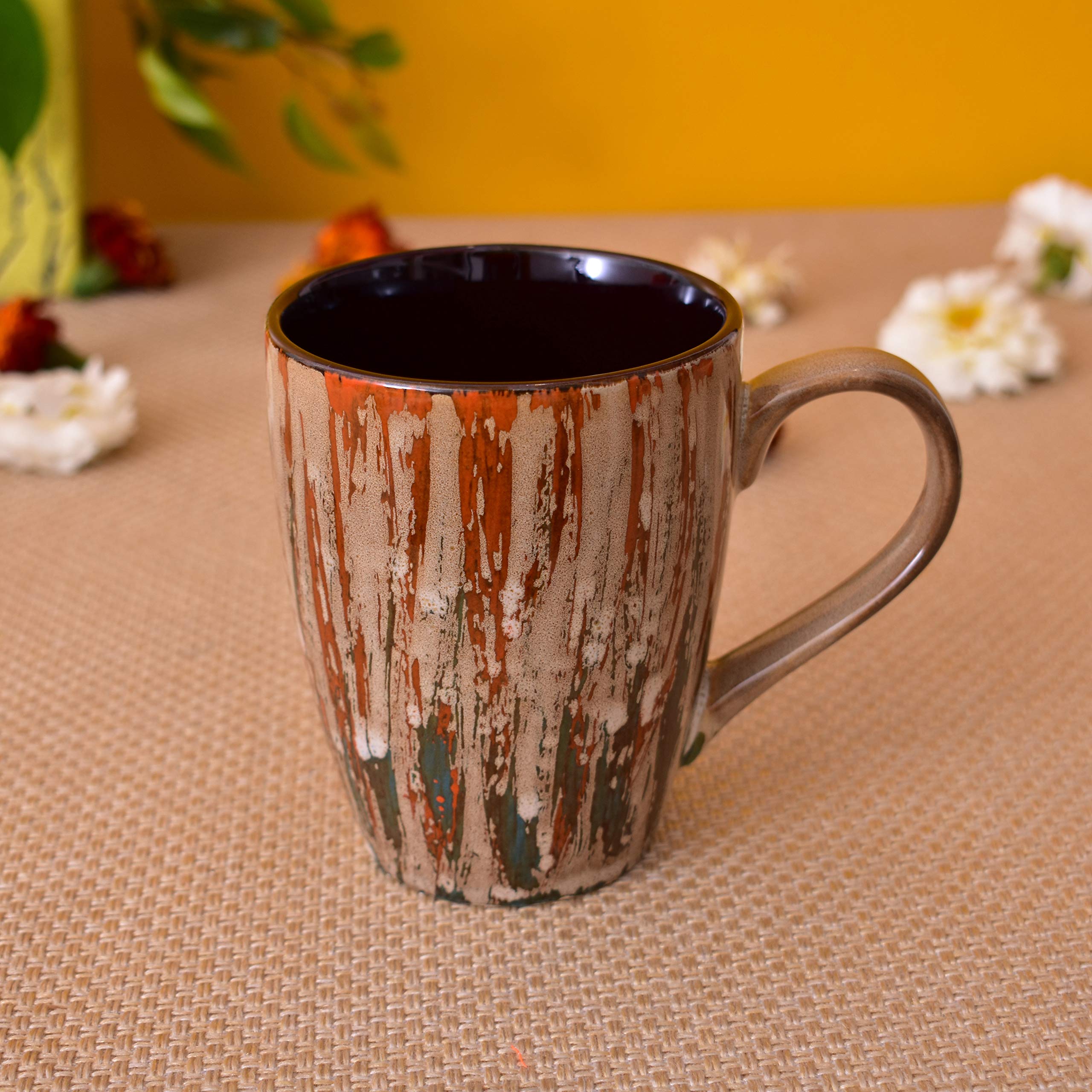 Kunhar Ceramic Coffee Mug - 4 Pieces, French Beige, 300ml - Image 4