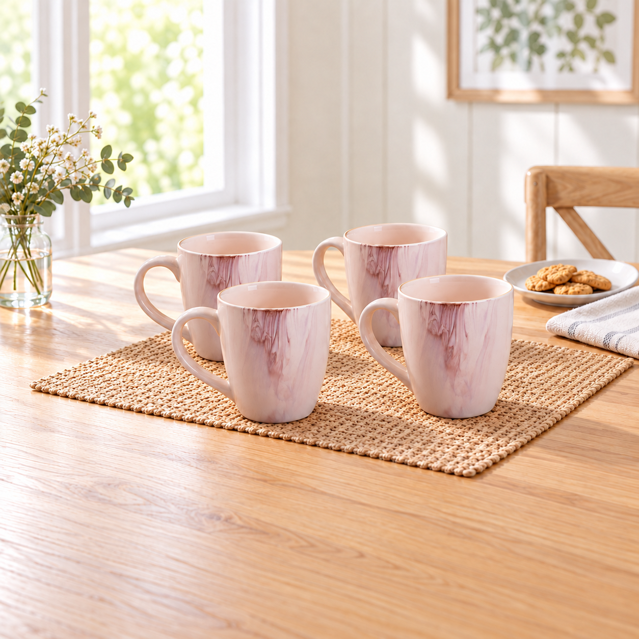 Kunhar Ceramic Milk Mug, Coffee Mug - 4 Pieces, Cold Turkey, 350ml
