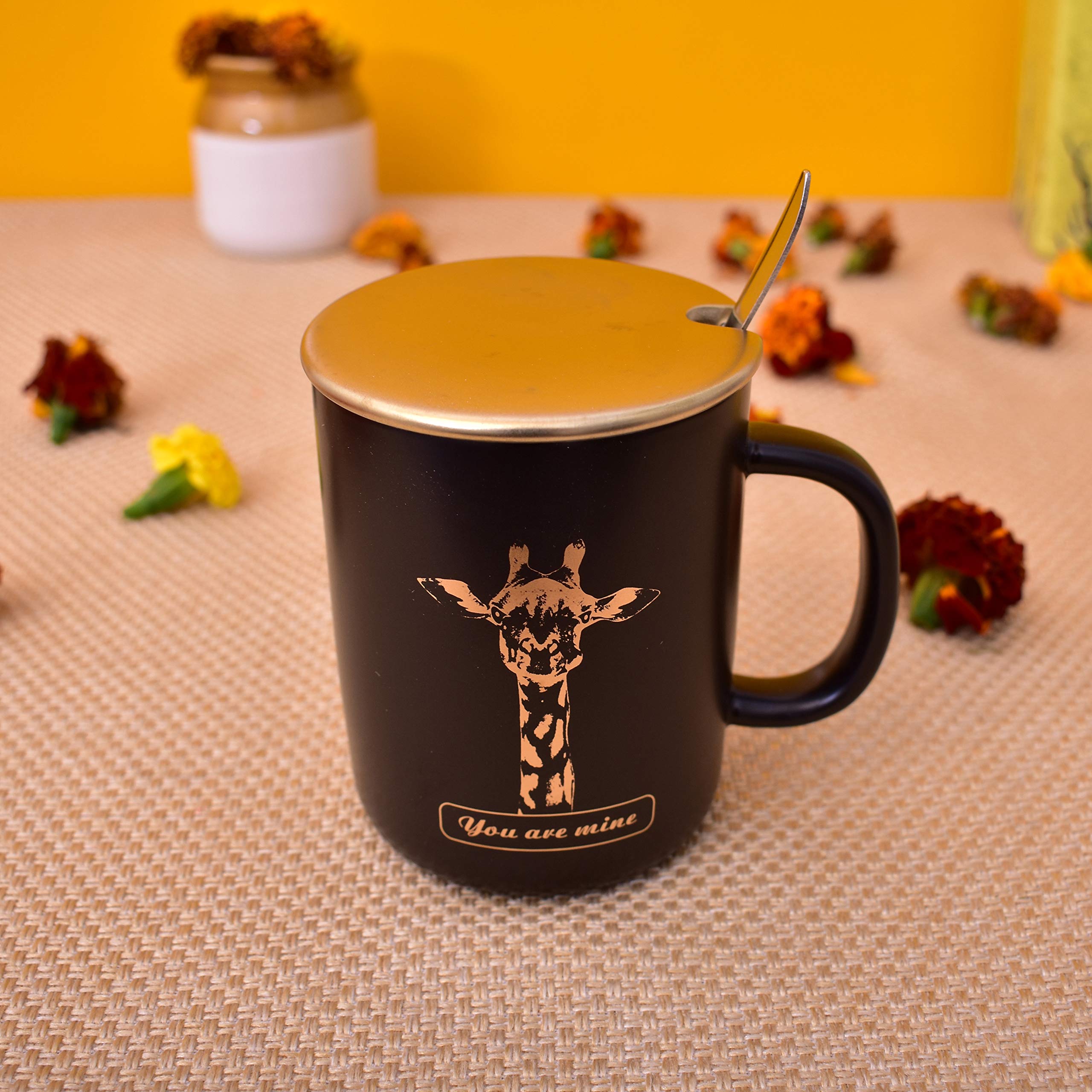 Kunhar Ceramic Coffee Mug, Milk Mug with Spoon - 350 ML - Image 3