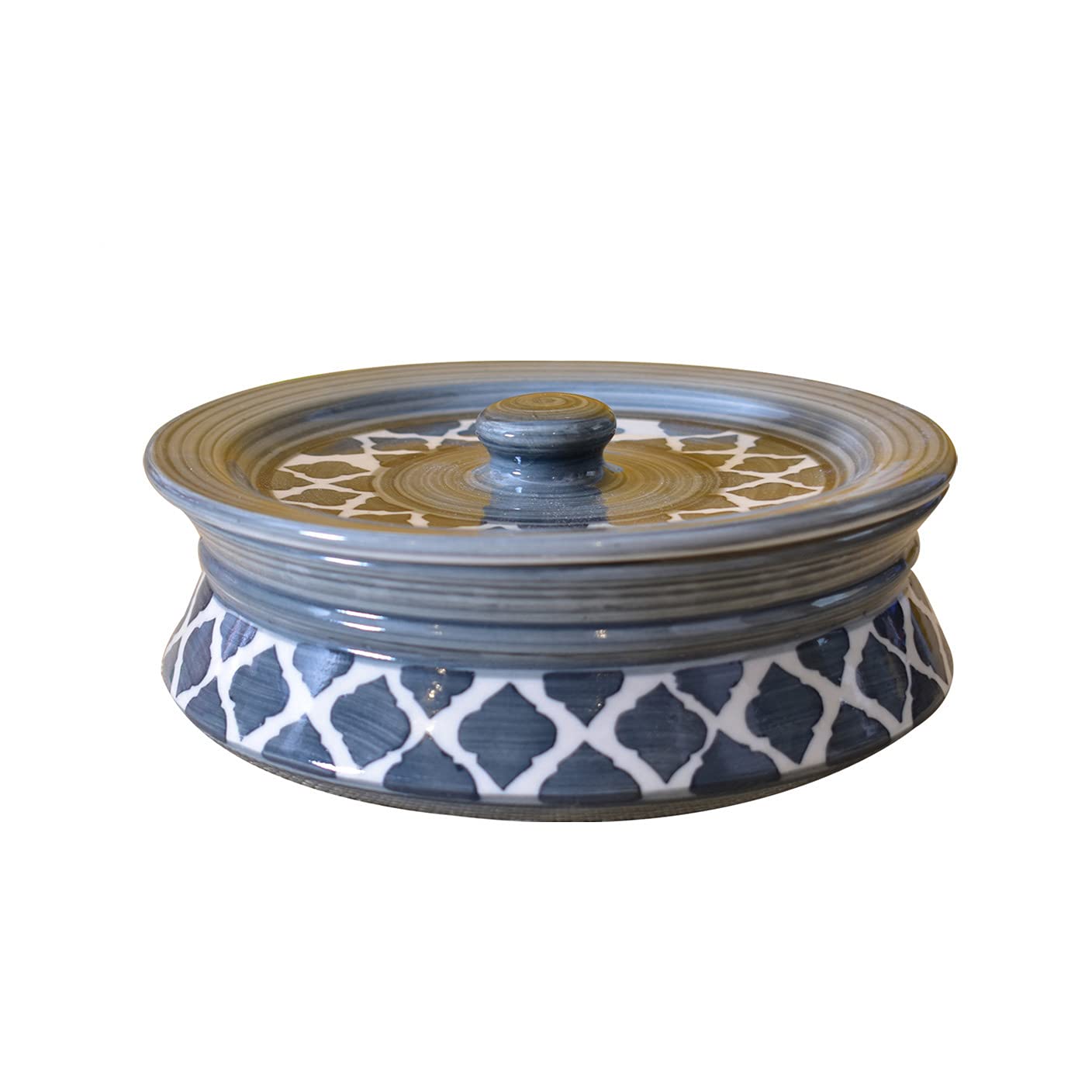 Kunhar Ceramic Serving Donga with Lid 800ML Grey – Durable Kitchen Serving Dish 1 Piece Size 2 — Amazon product image