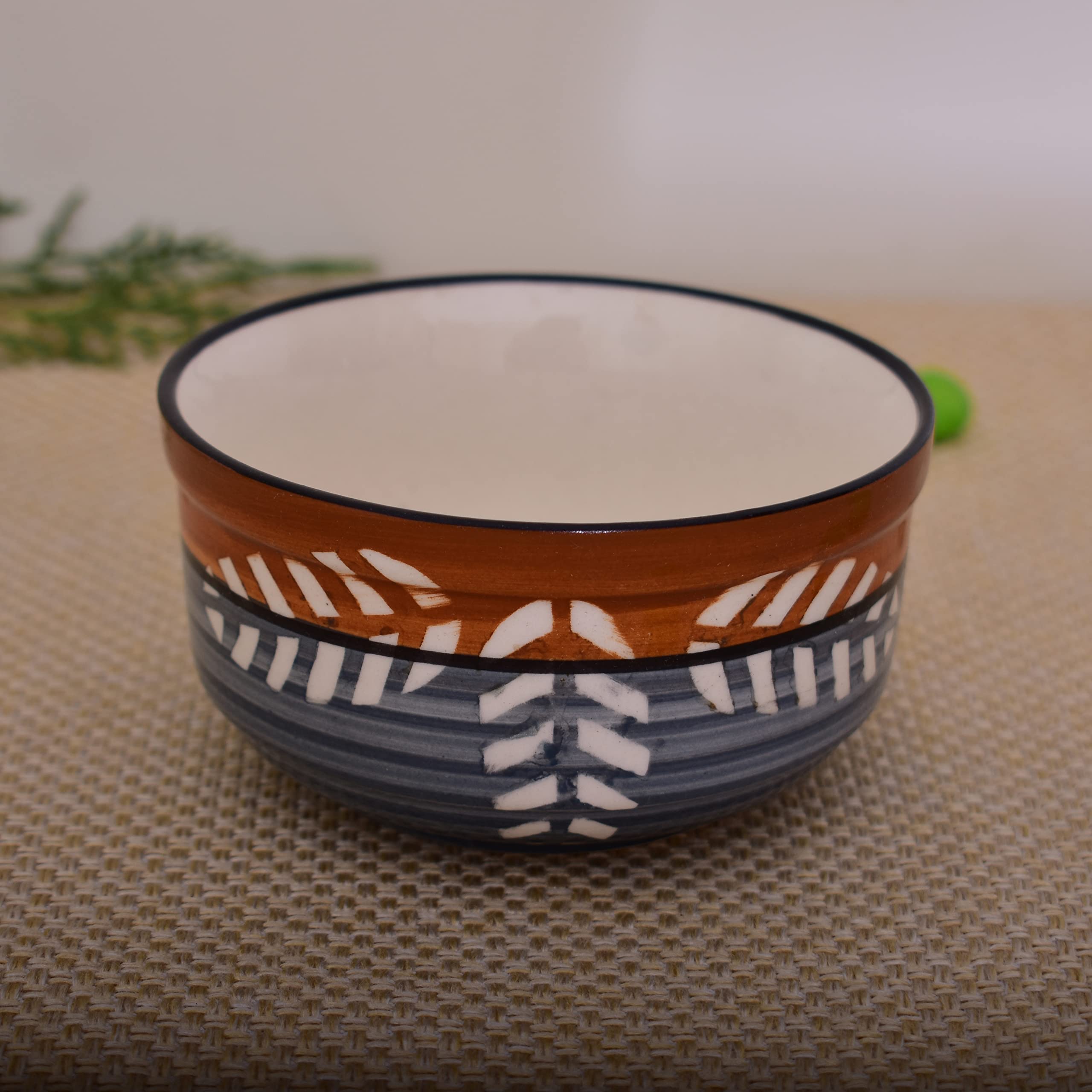 Kunhar Ceramic Bowls, Serving Bowls - 260 ML, 4 Pieces, Brown Grey - Image 3
