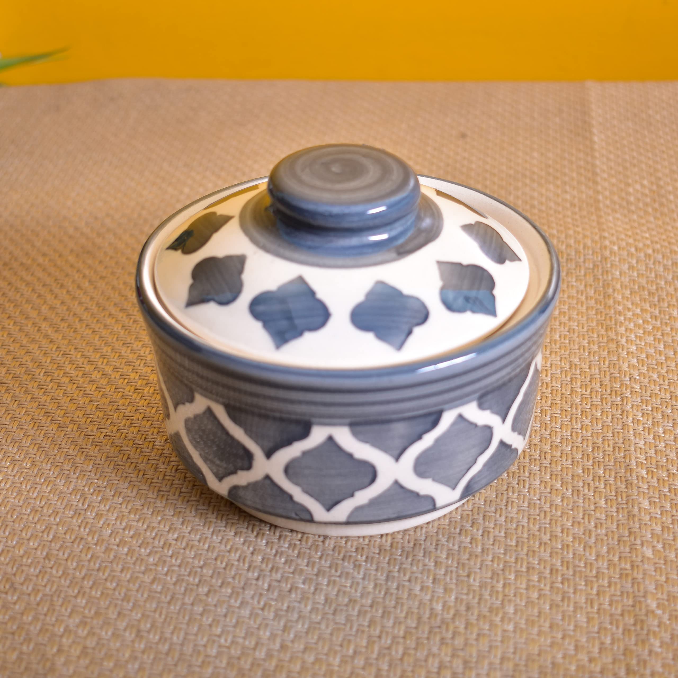 Kunhar Ceramic Donga with Lid, Ceramic Serving Donga, 1000 Ml, 500 Ml and 250 Ml, 3 Pieces, Grey Chidi - Image 3
