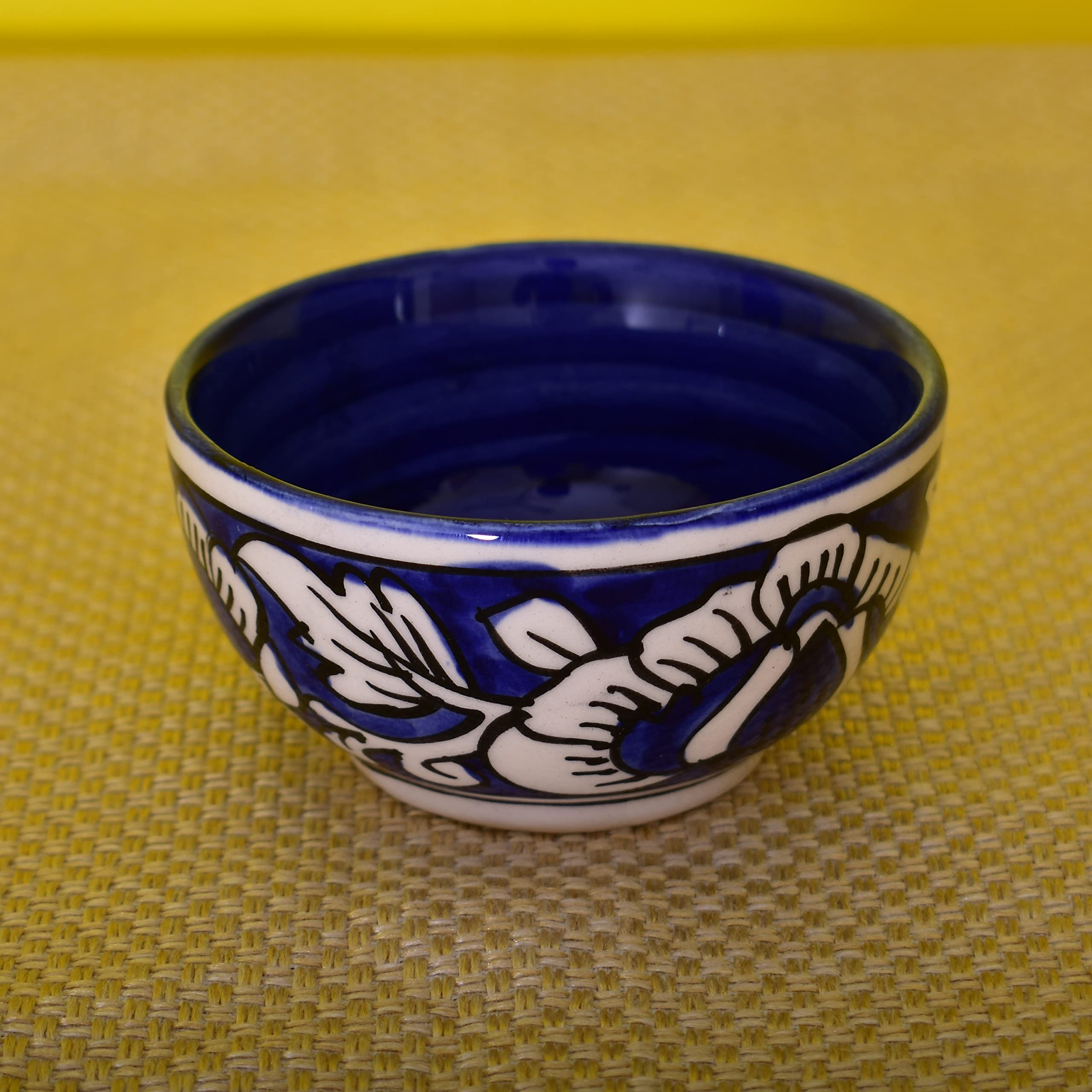 Kunhar Ceramic Blue Mugal Painted Dessert Bowls - 150 Ml, 4 Pieces, Blue Mugal - Image 3