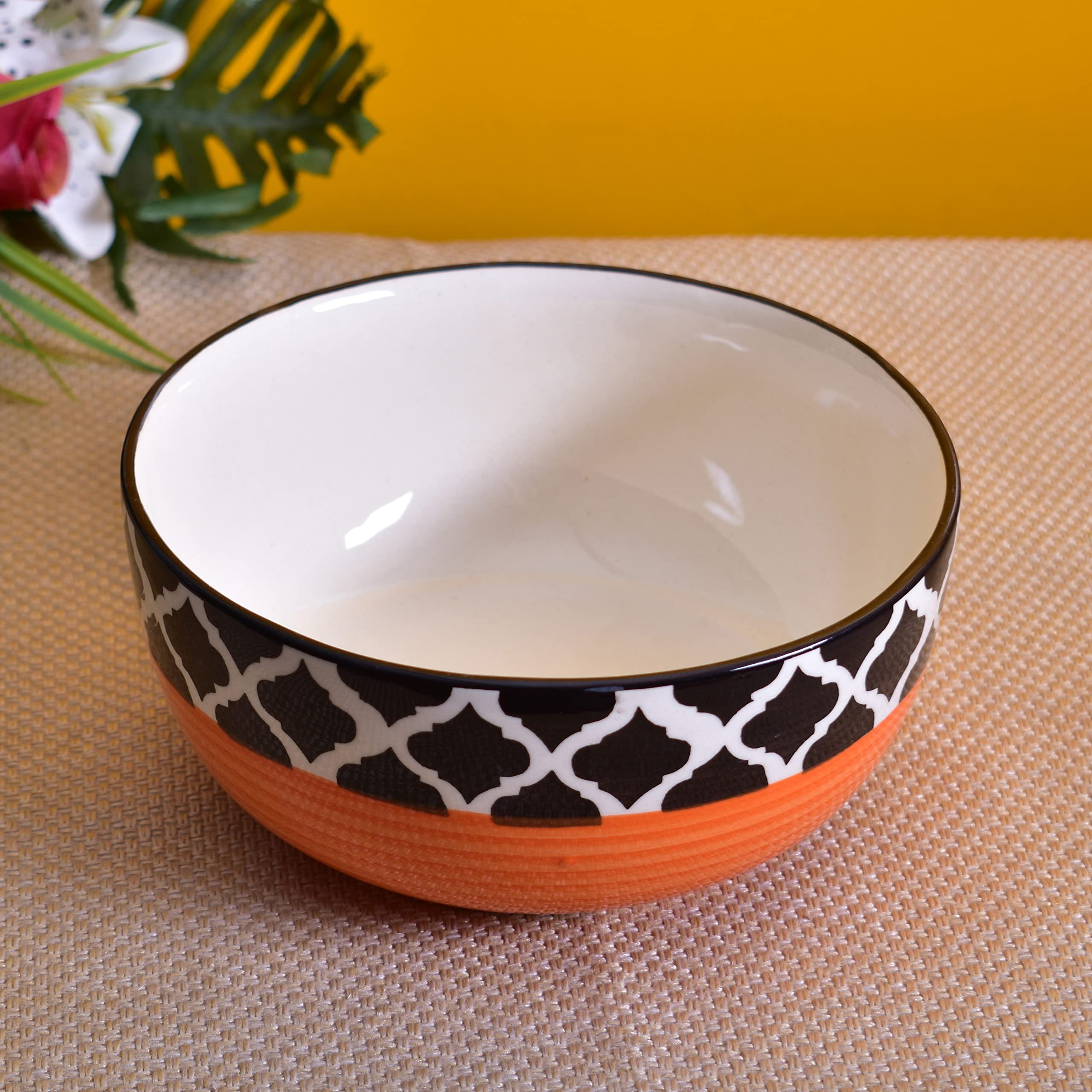 Kunhar Ceramic Mixing Bowls - 1500 ML and 800 ML, 2 Pieces, Red Chidi - Image 3