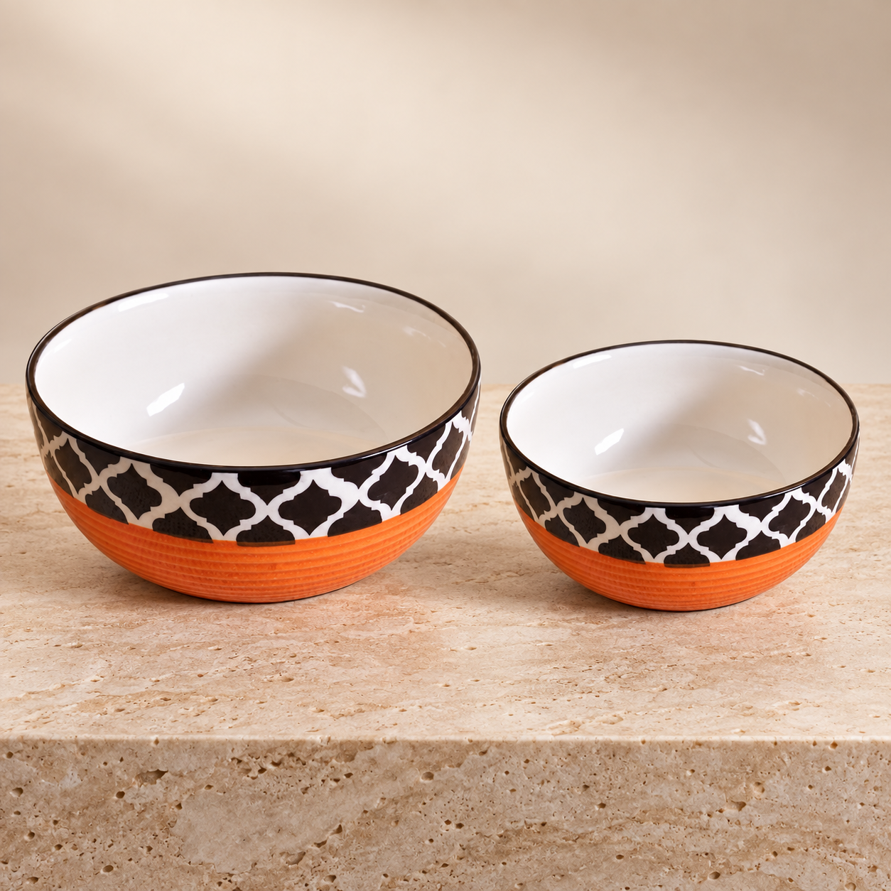 KunhaR Ceramic Mixing Bowl Set, 1500 ml & 800 ml, Red Chidi | Set of 2 Nesting Bowls for Mixing, Serving, Salad, Pasta, Snacks & Kitchen Prep - Image 5