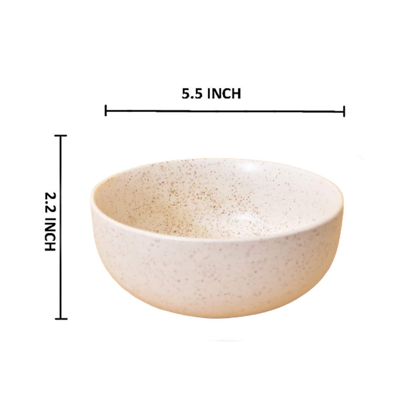 Kunhar Ceramic Serving Bowls (White Matt, 600 ml) - 1 Piece - Image 2