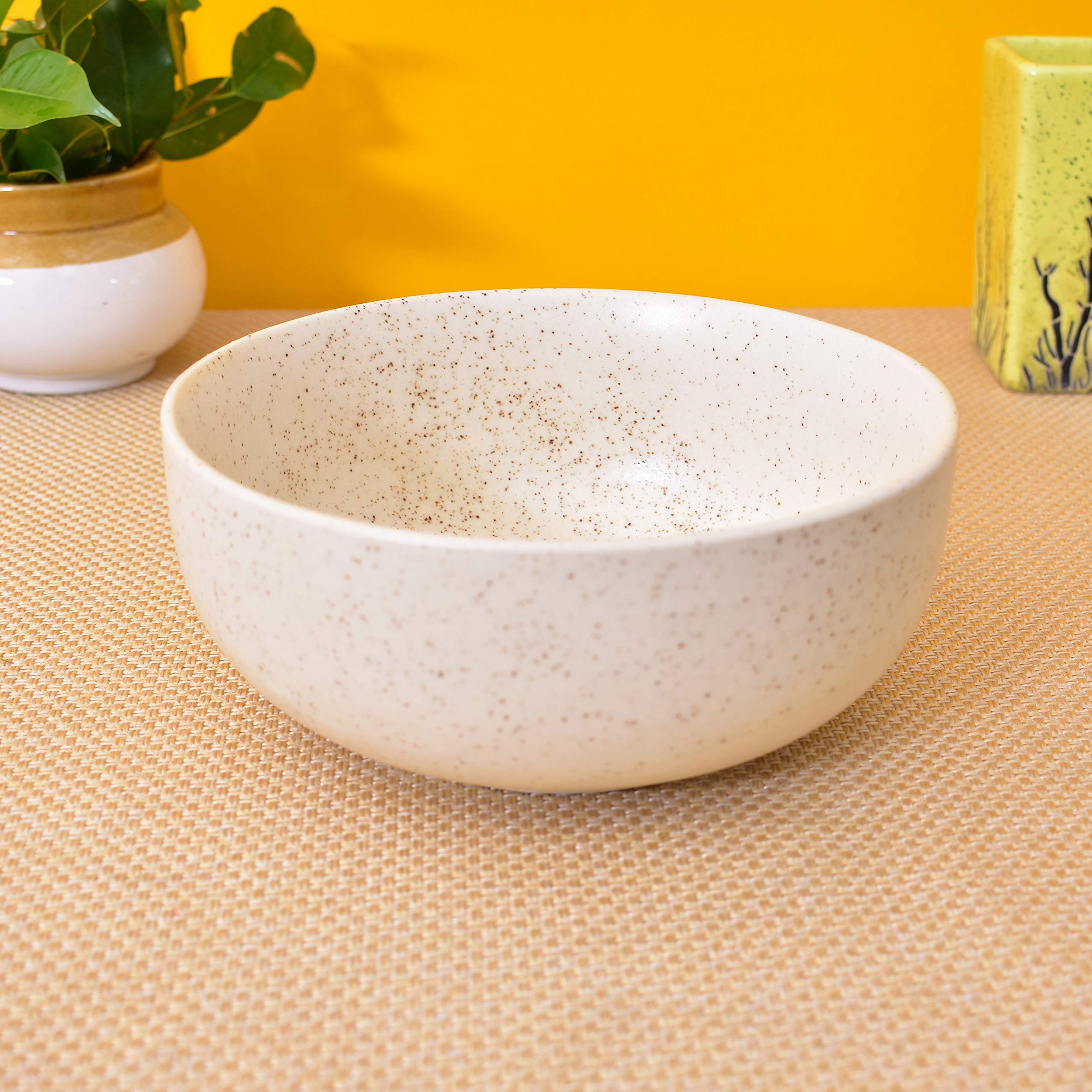Kunhar Ceramic Serving Bowls (White Matt, 600 ml) - 1 Piece - Image 3