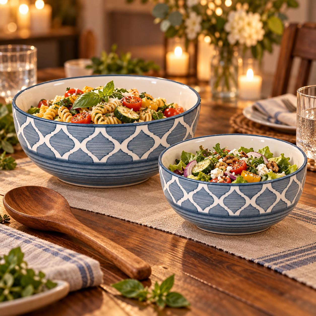 KunhaR Ceramic Mixing Bowl Set, 1500 ml & 800 ml, Grey | Set of 2 Nesting Bowls for Mixing, Serving, Salad, Pasta, Snacks & Kitchen Prep - Image 4