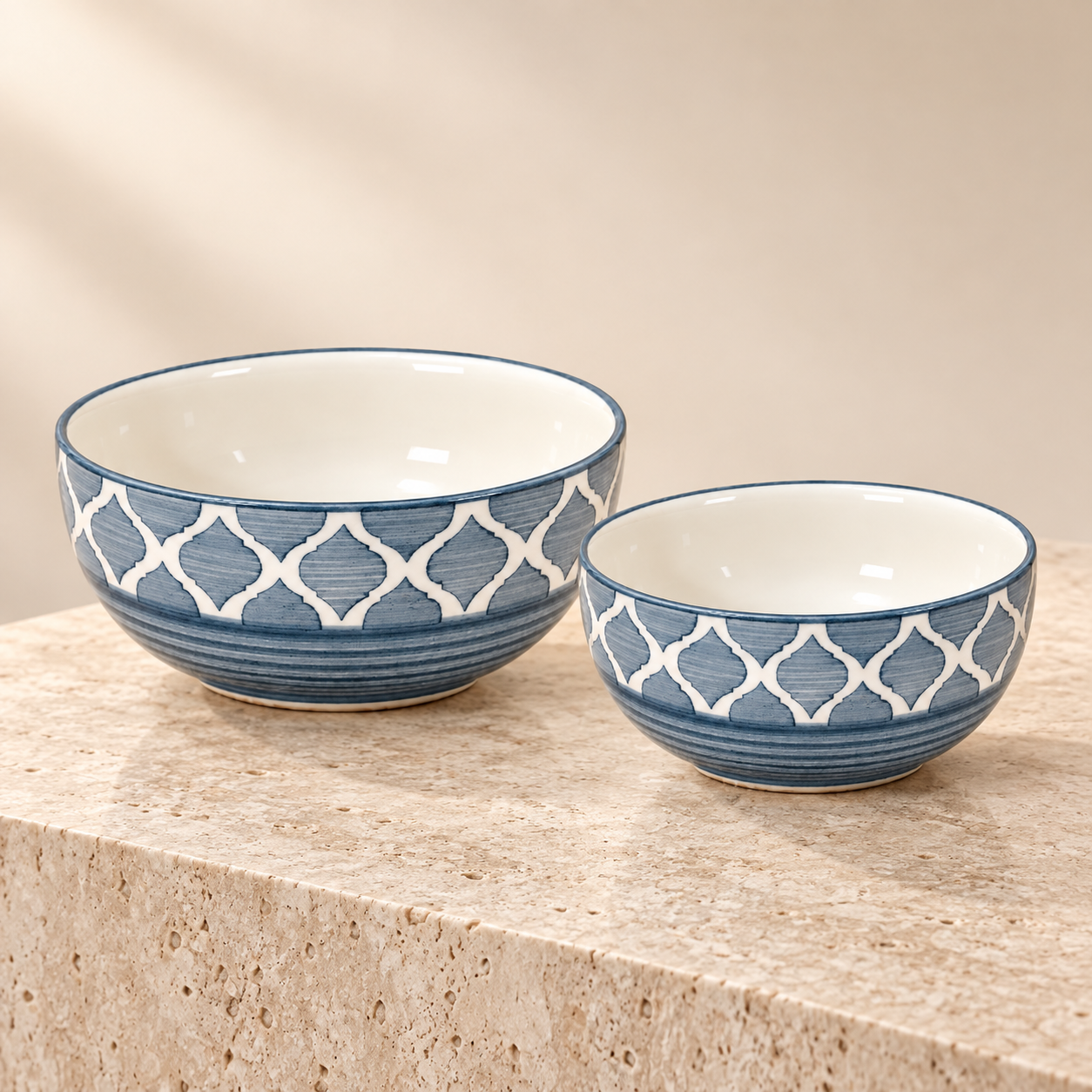 KunhaR Ceramic Mixing Bowl Set, 1500 ml & 800 ml, Grey | Set of 2 Nesting Bowls for Mixing, Serving, Salad, Pasta, Snacks & Kitchen Prep - Image 6