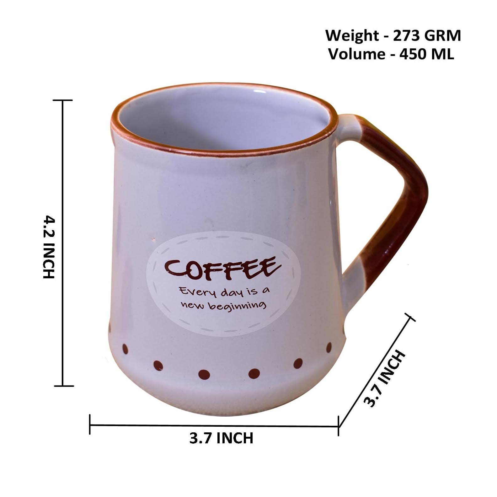 Kunhar Ceramic Coffee Mug, Milk Mug - 2 Pieces, Light-Blue, 450ml - Image 2