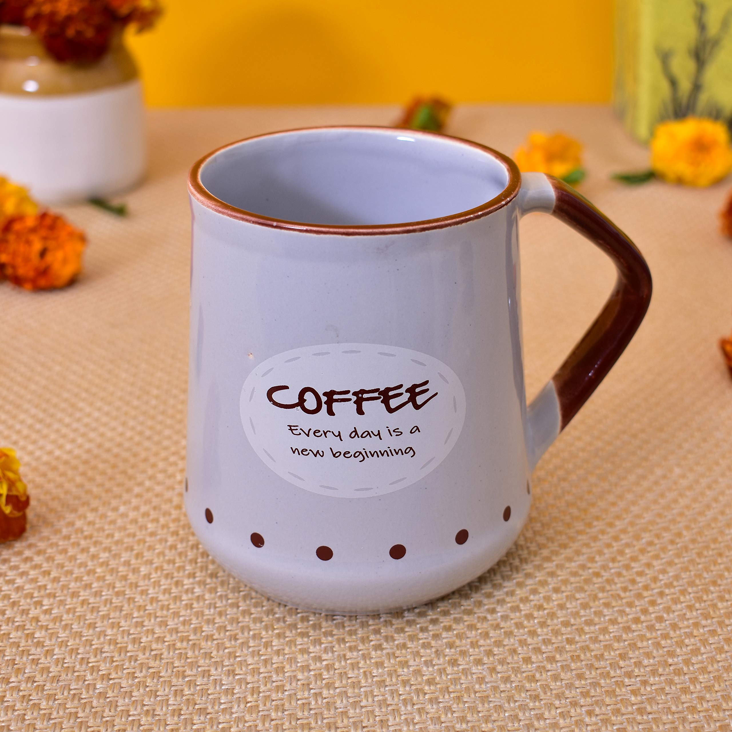 Kunhar Ceramic Coffee Mug, Milk Mug - 4 Pieces, Light-Blue, 450ml - Image 3