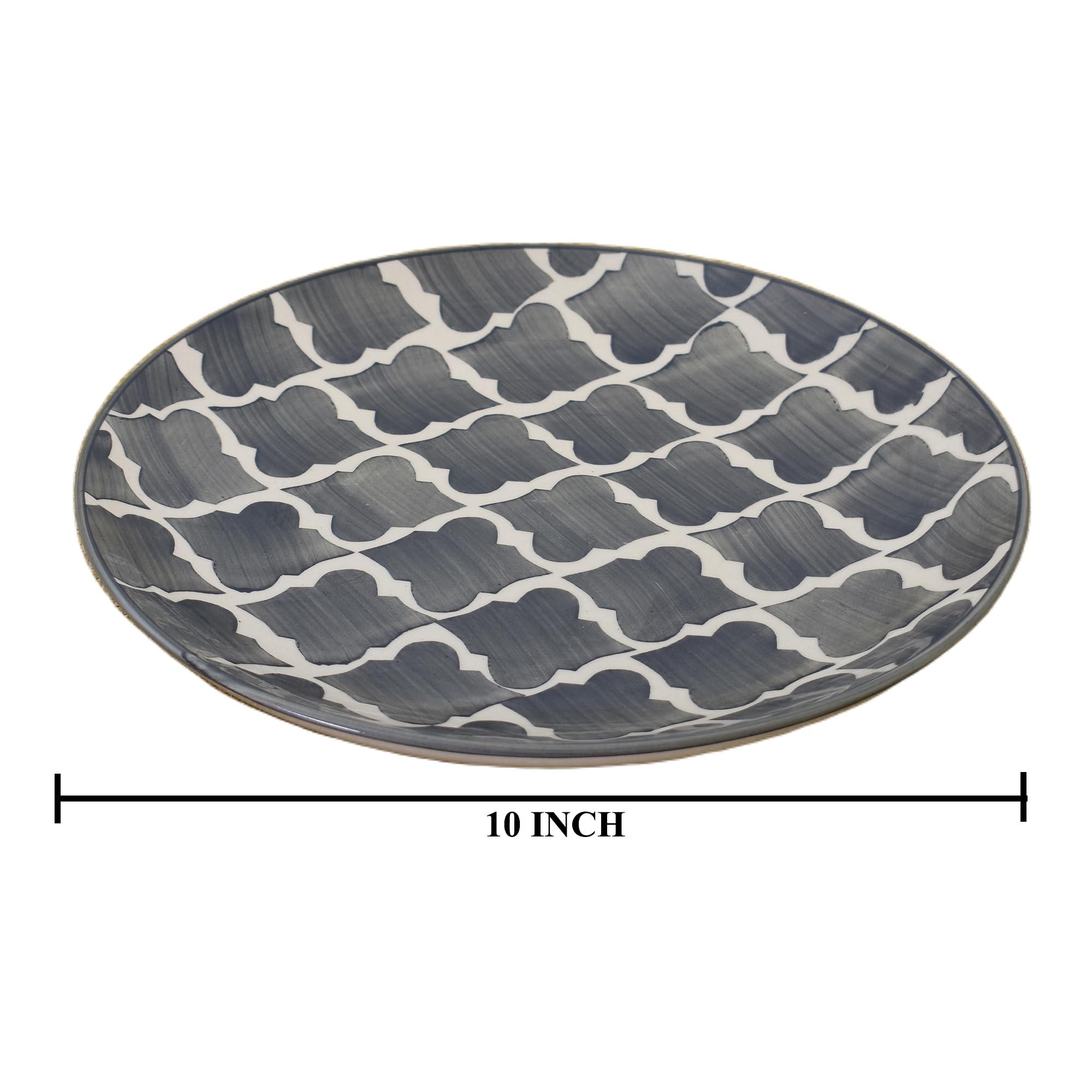 Kunhar Ceramic Plate, 10 Inch, 1 Piece, Grey - Image 2