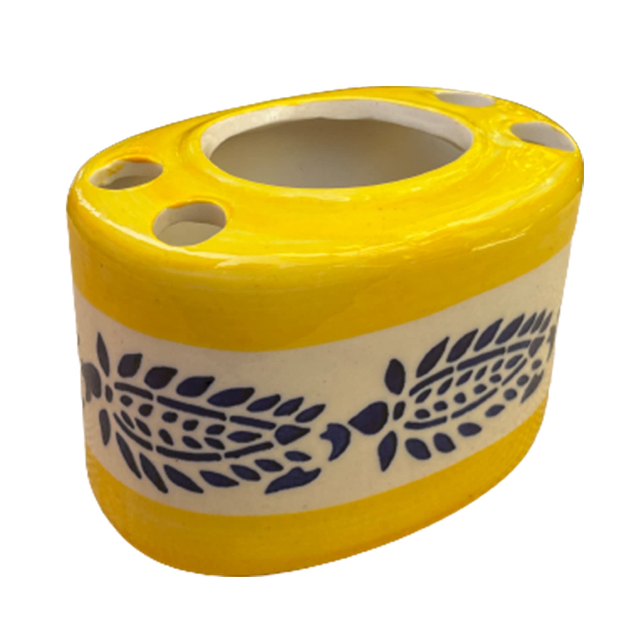 KunhaR Ceramic Toothbrush Holder Stand for Bathroom, Yellow — Amazon product image