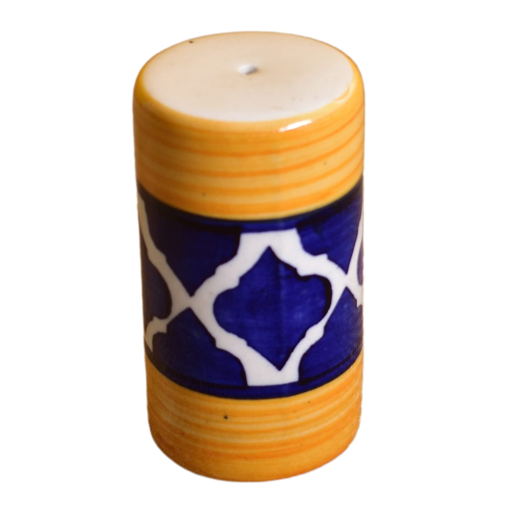 KunhaR Ceramic Pepper Shaker, Salt Shaker Dispenser, Spice Dispenser, 1 Piece, Yellow Blue