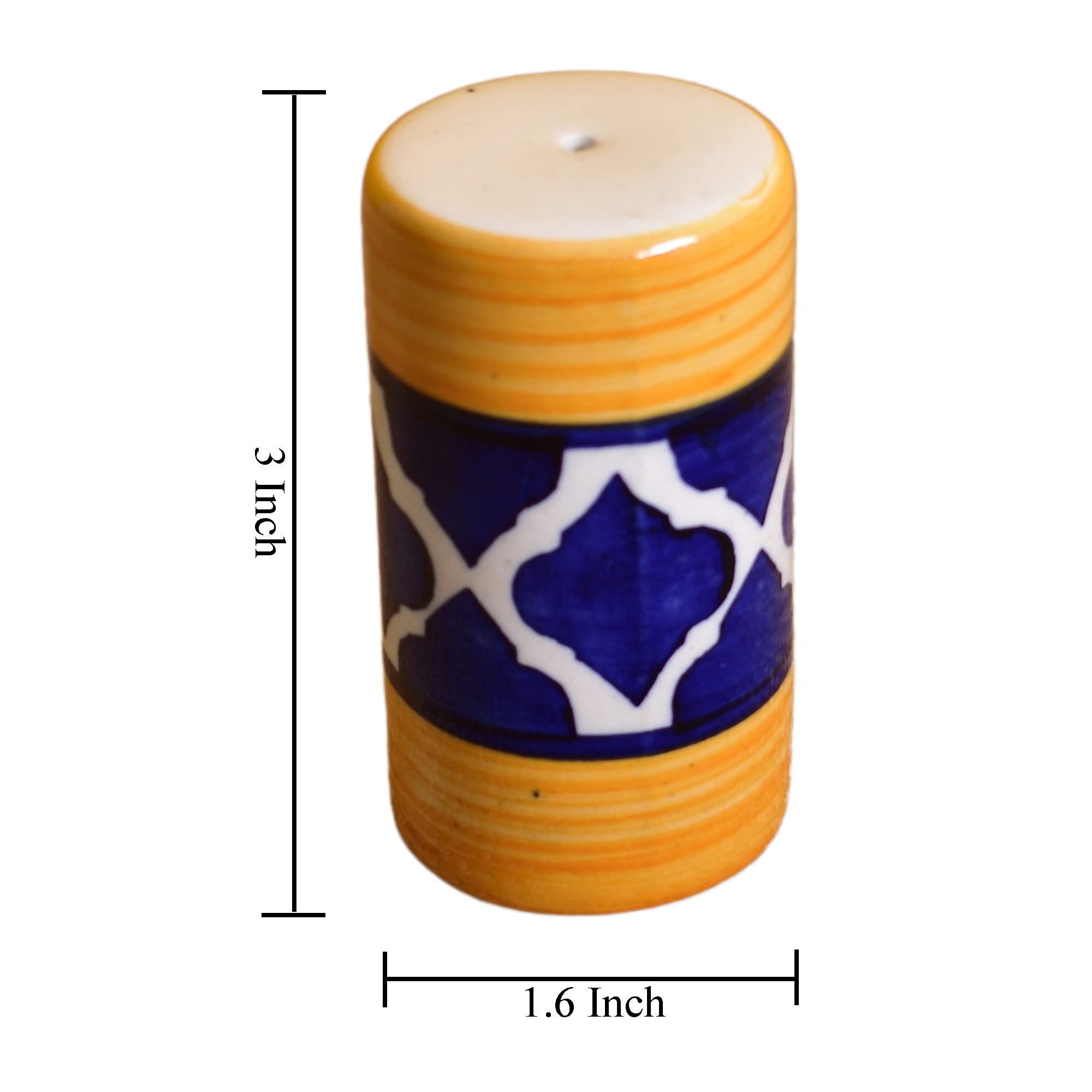 KunhaR Ceramic Pepper Shaker, Salt Shaker Dispenser, Spice Dispenser, 1 Piece, Yellow Blue - Image 2