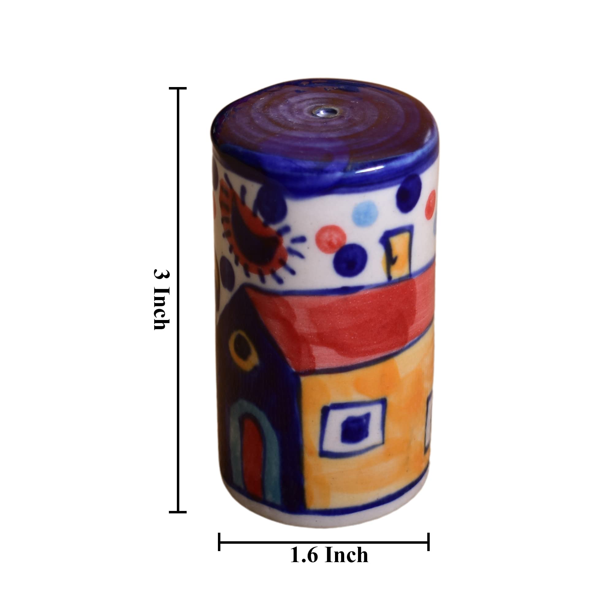 KunhaR Ceramic Hut Painting Pepper Shaker, Salt Shaker Dispenser, Spice Dispenser, 1 Piece, Multicolor - Image 2