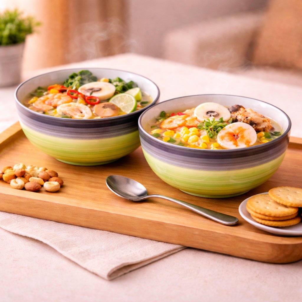 Kunhar Ceramic Serving Bowls (Green Gray, 400 ml) - 2 Pieces - Image 2