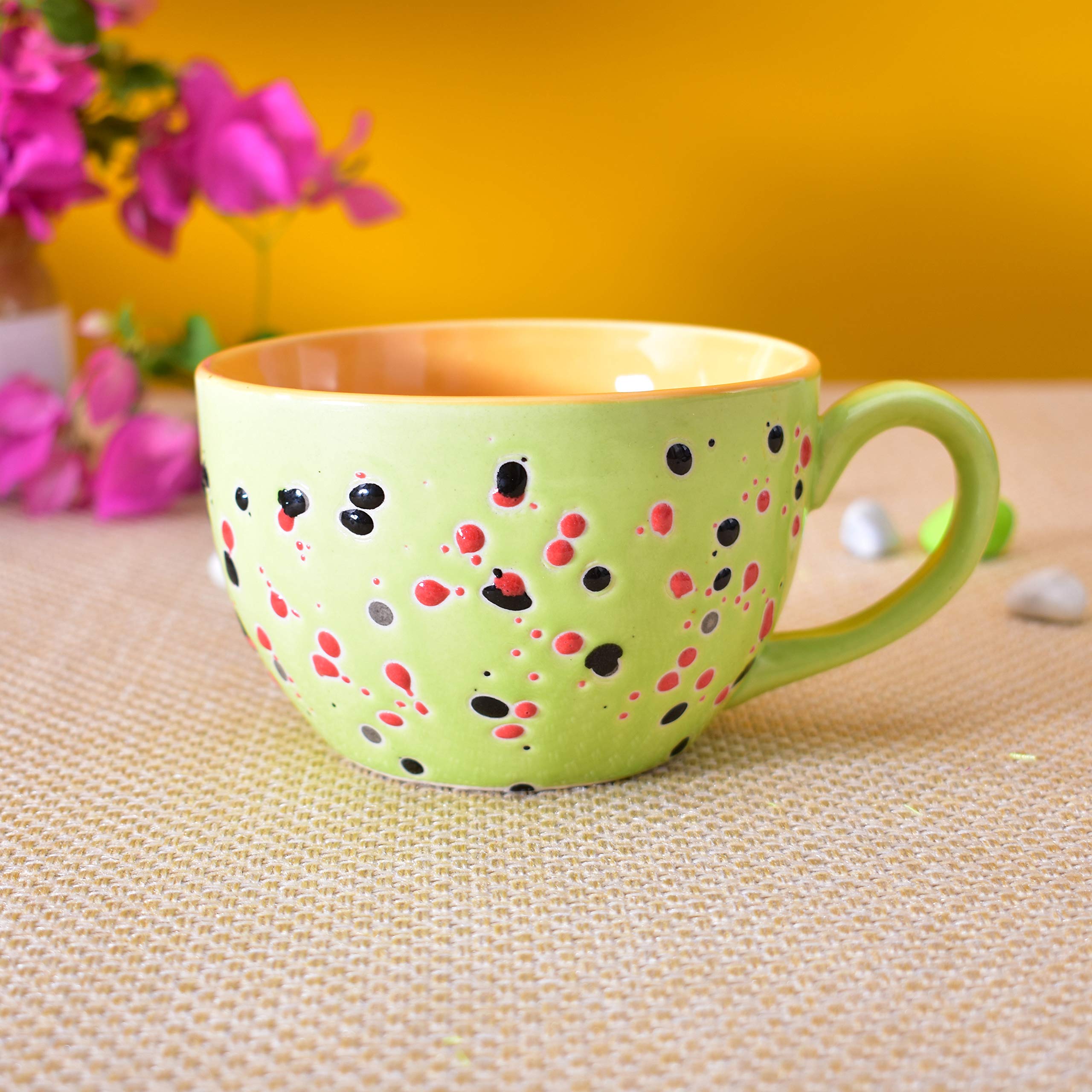 Kunhar Ceramic Soup Mug - Wild Willow, 2 Piece, 350 ML - Image 3