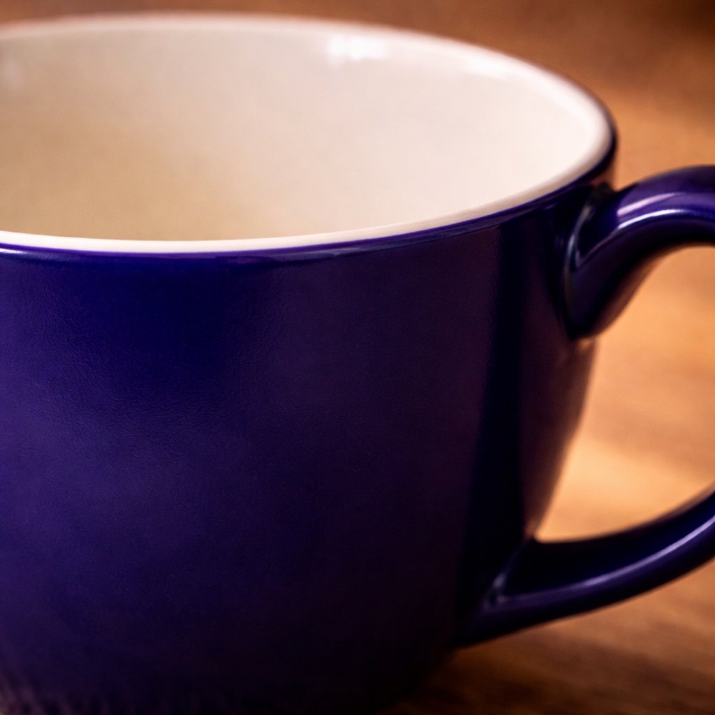 Kunhar Ceramic Jumbo Coffee Mug Soup Mug Noodle Mug - 350 ML - Microwave Safe & Freezer Safe, Set of 1, Blue White - Image 5