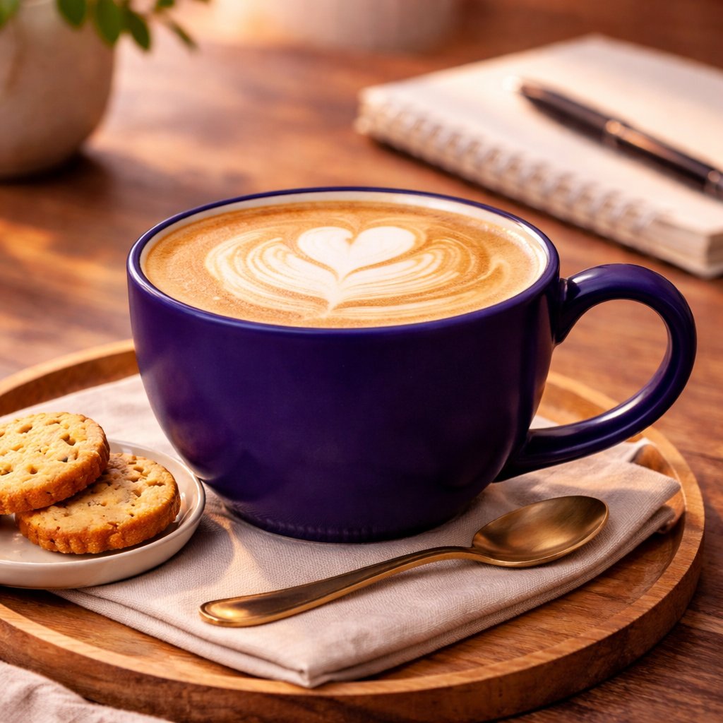 Kunhar Ceramic Jumbo Coffee Mug Soup Mug Noodle Mug - 350 ML - Microwave Safe & Freezer Safe, Set of 1, Blue White - Image 4