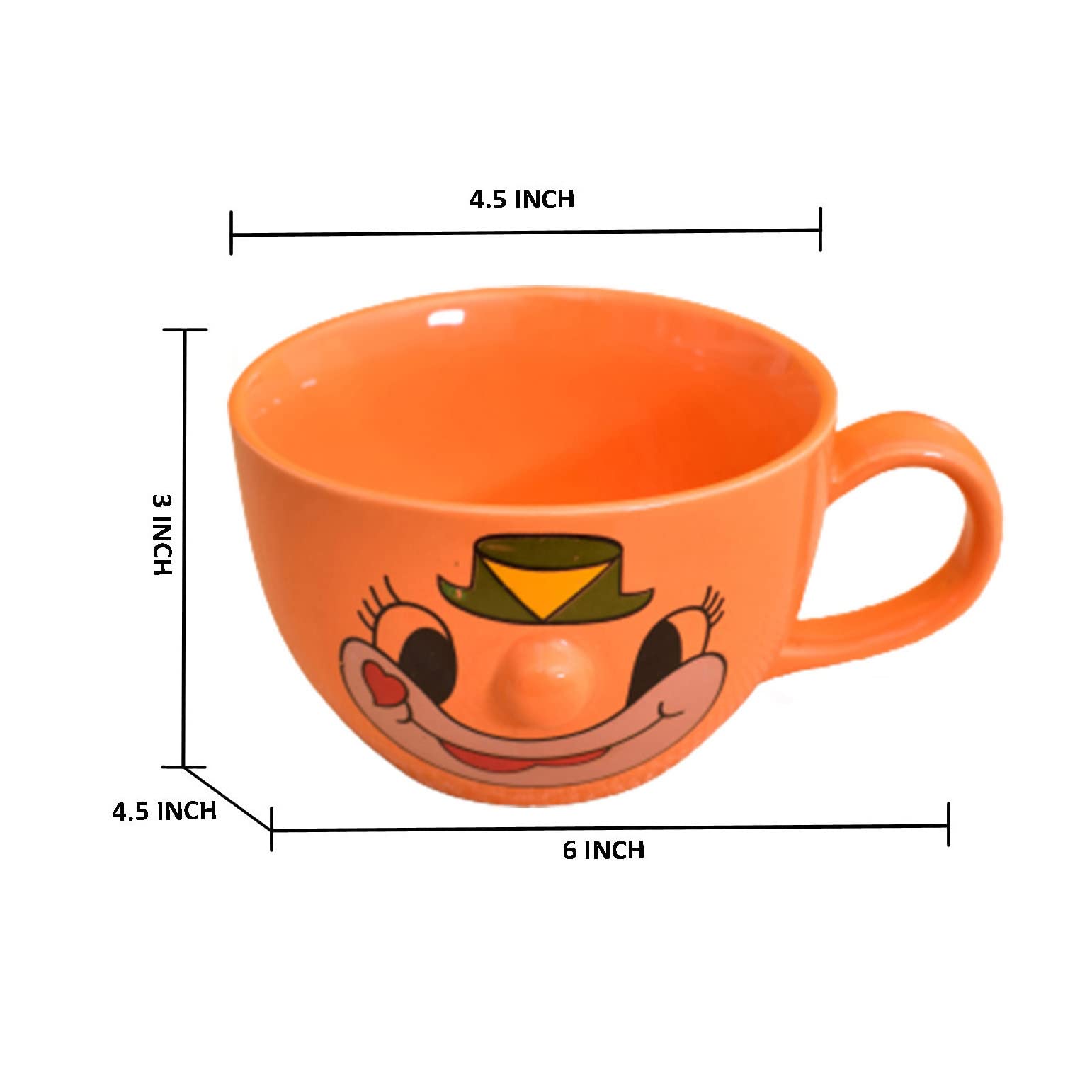 Kunhar Ceramic Soup Mug - Orange, 2 Piece, 350 ML - Image 2