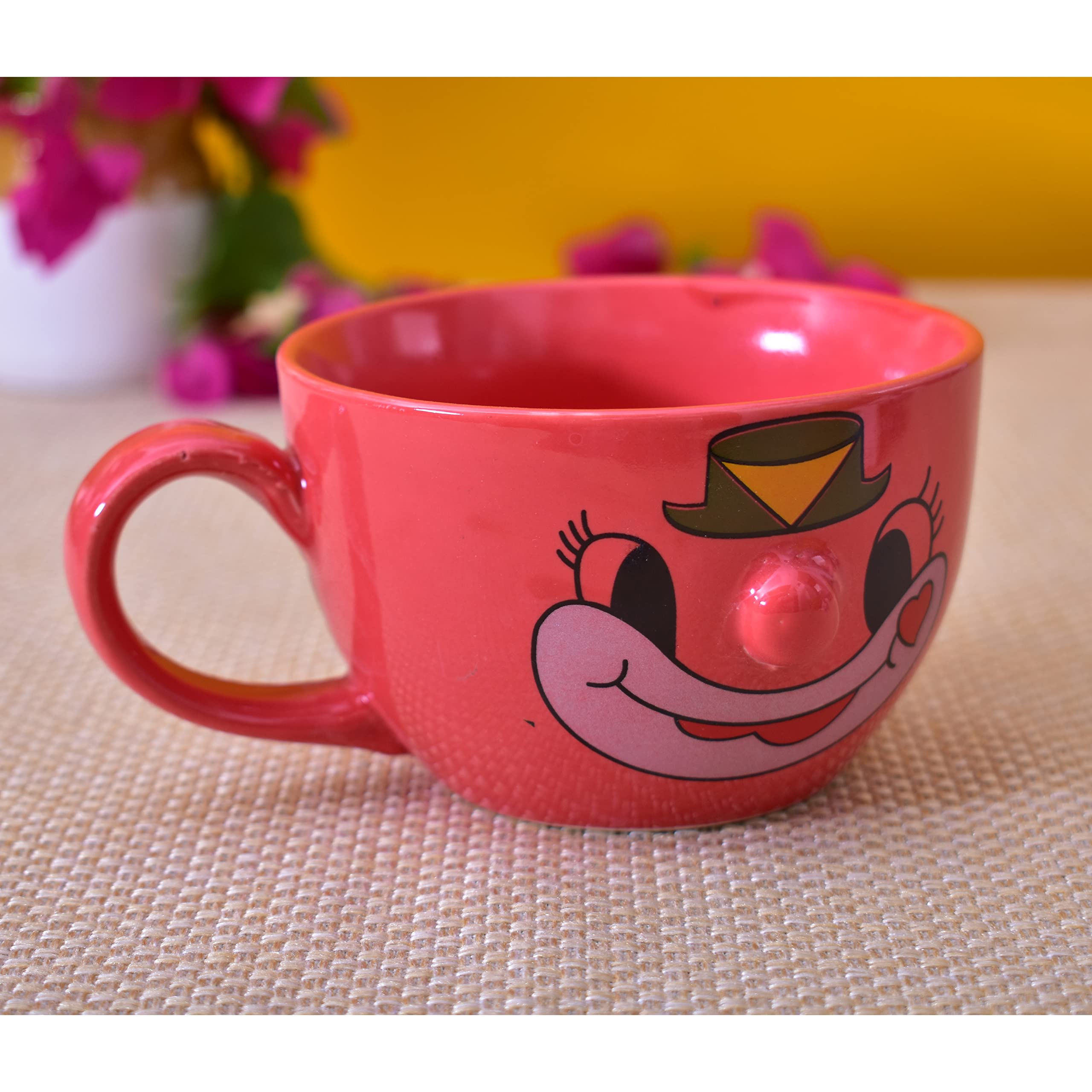 Kunhar Ceramic Soup Mug - Light Red, 2 Piece, 350 ML - Image 4