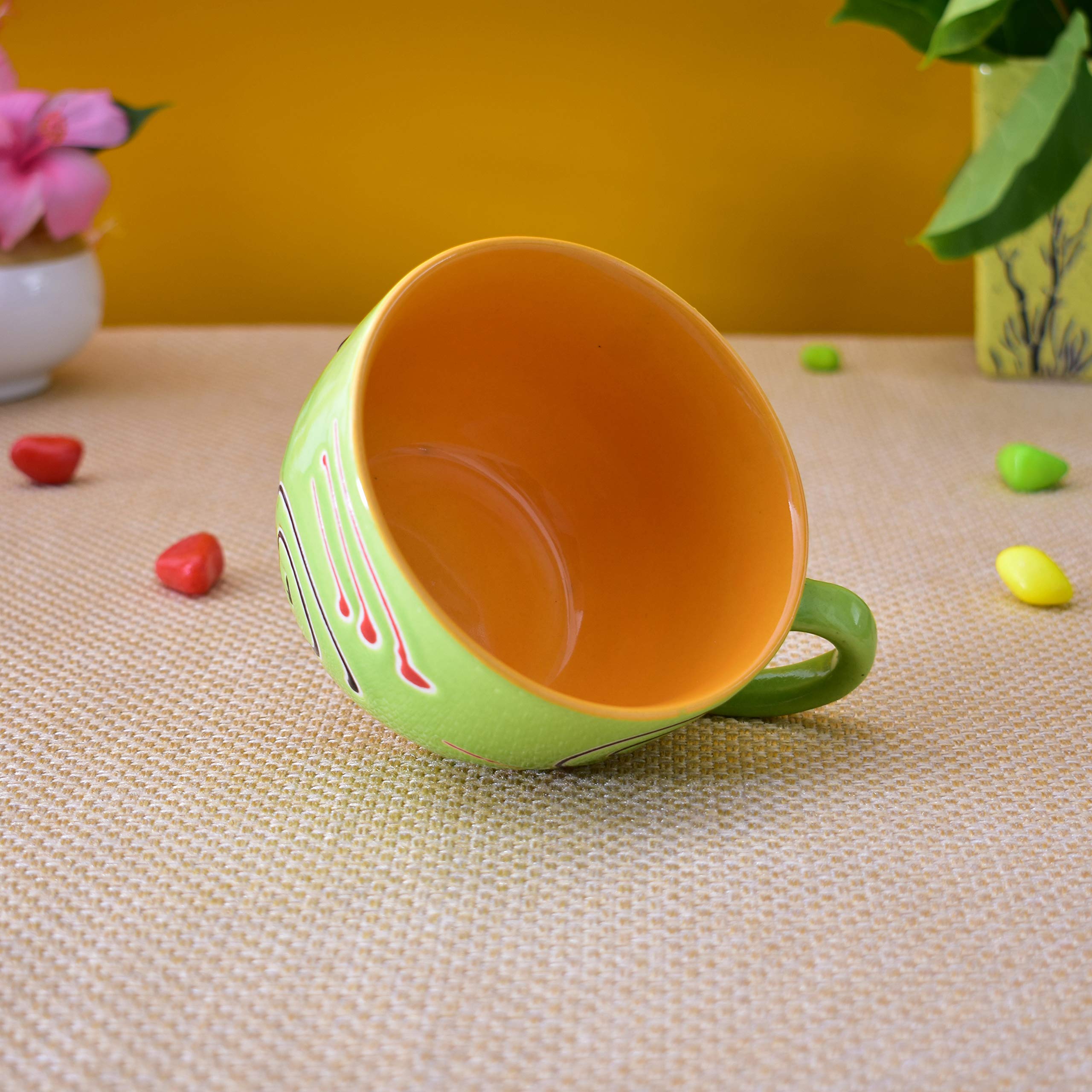 Kunhar Ceramic Soup Mug - Black Luster, 2 Piece, 350 ML - Image 4