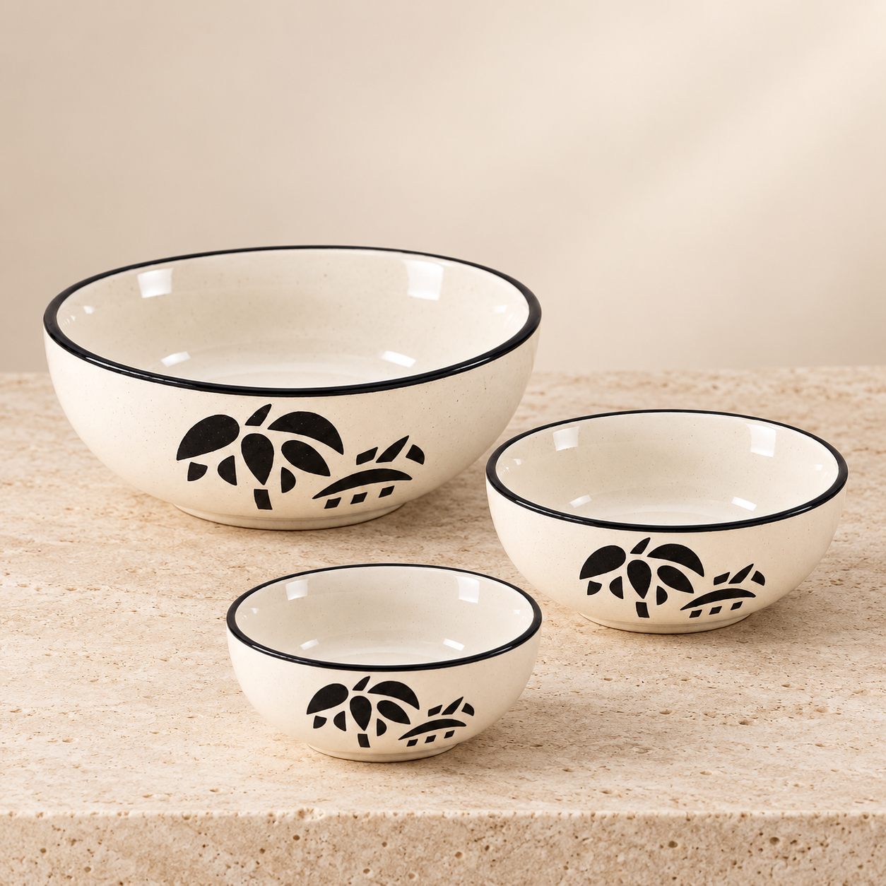 KunhaR Ceramic Mixing Bowl Set, 800 ml, 600 ml & 400 ml, White | Set of 3 Nesting Bowls for Mixing, Serving, Salad, Pasta, Snacks & Kitchen Prep - Image 6