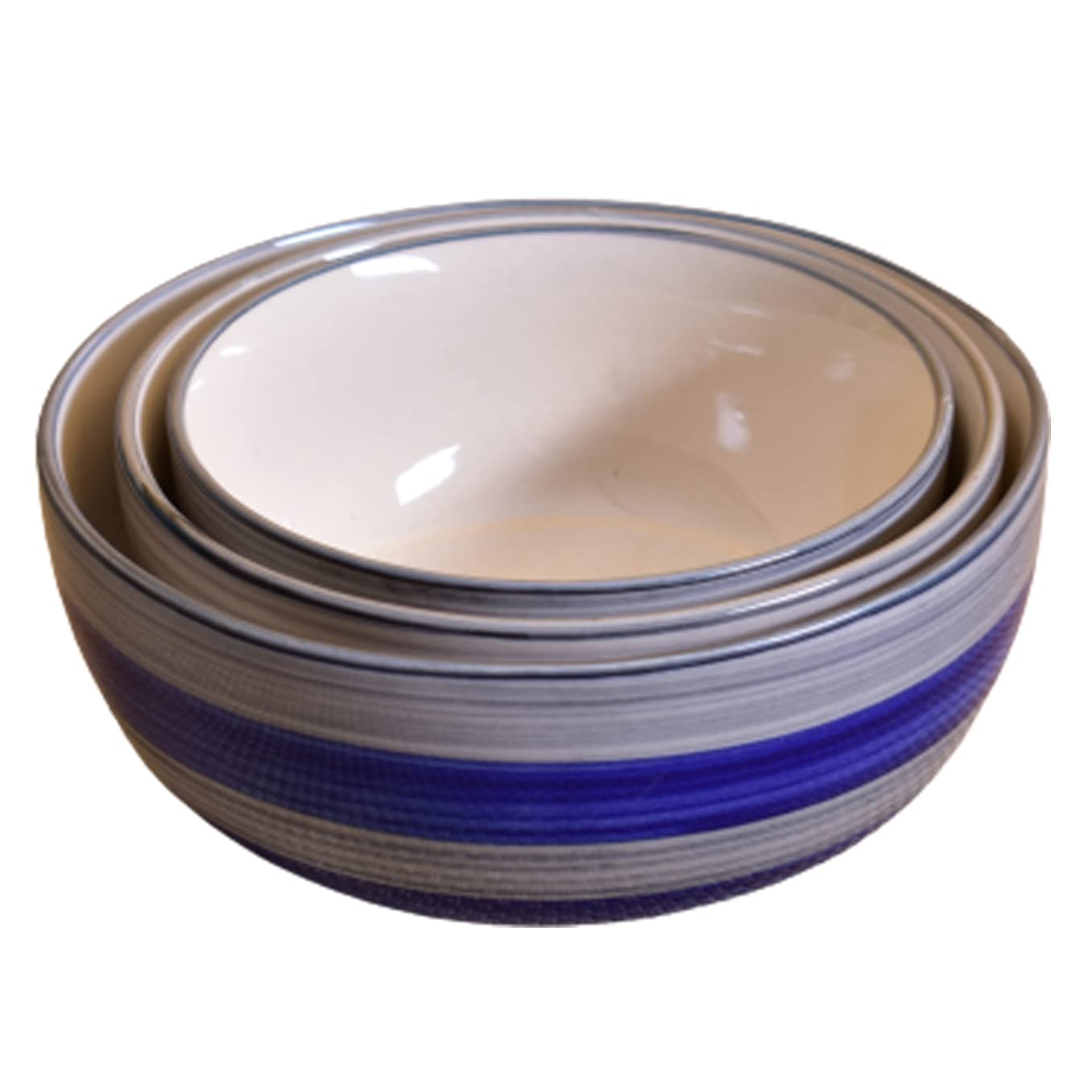 Kunhar Ceramic Mixing Bowls - 1500 ML, 800 ML and 600 ML, 3 Pieces, Monsoon