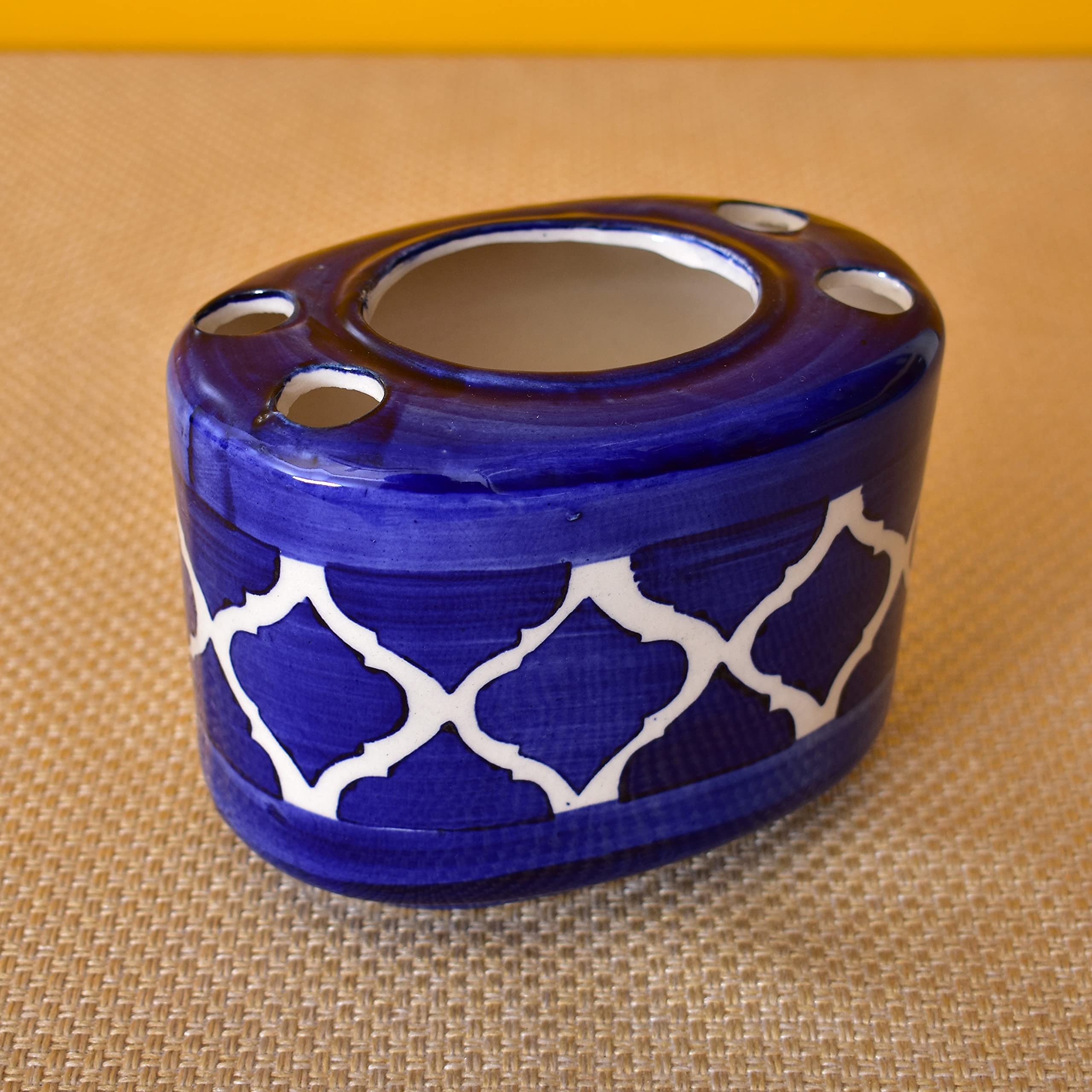 KunhaR Ceramic Toothbrush Holder Stand for Bathroom, Blue Chidi - Image 4