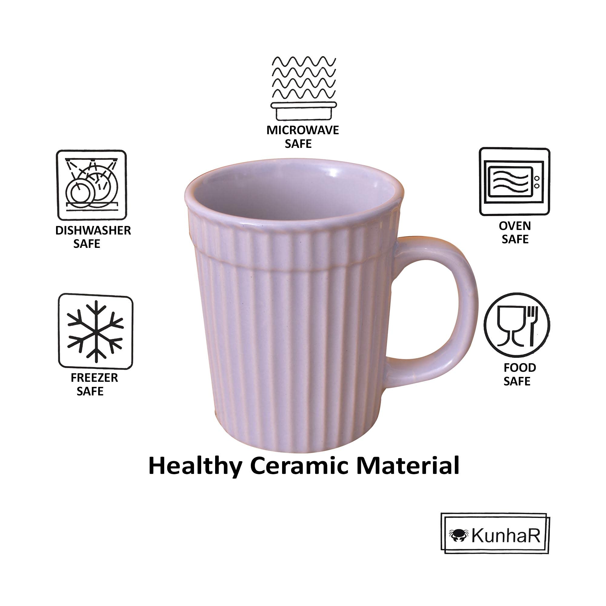 Kunhar Ceramic Coffee Mugs - 4 Piece, Baby Blue, 290ml - Image 4